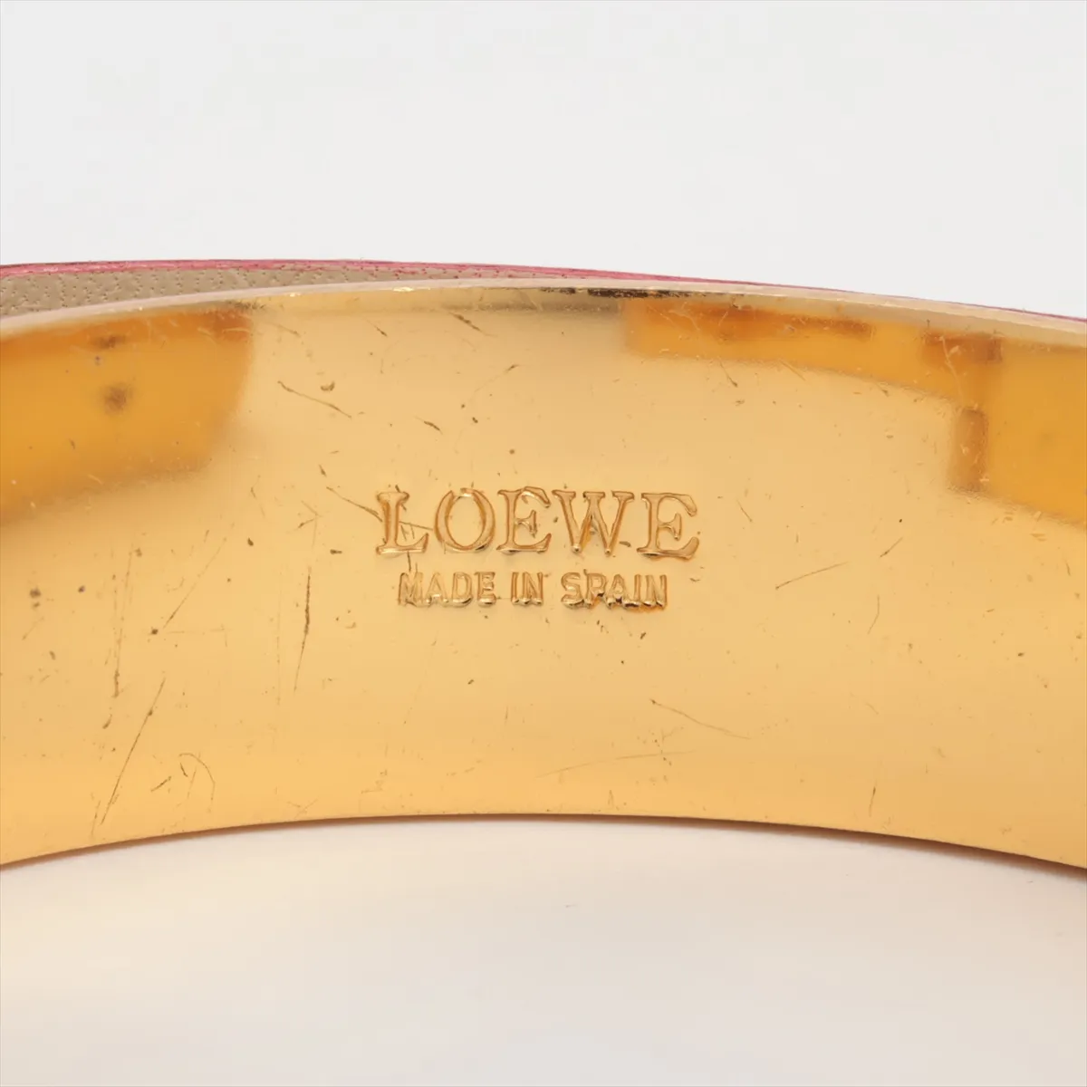 Anagram Bangle, GP x Leather, Pink, — view 6