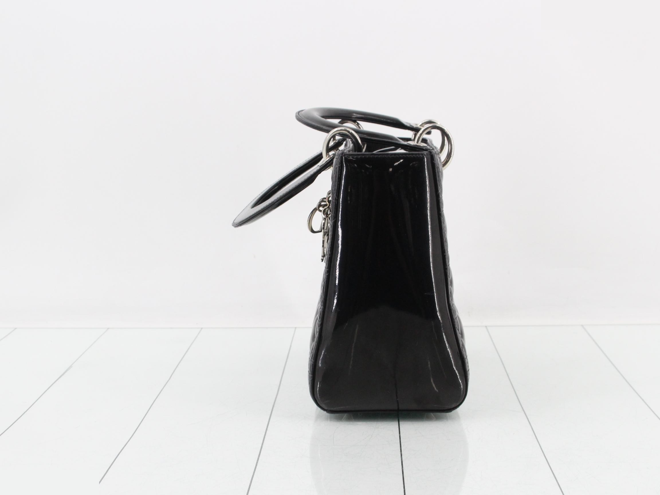 Lady Dior Cannage 2-Way Black Shoulder Handbag — view 3