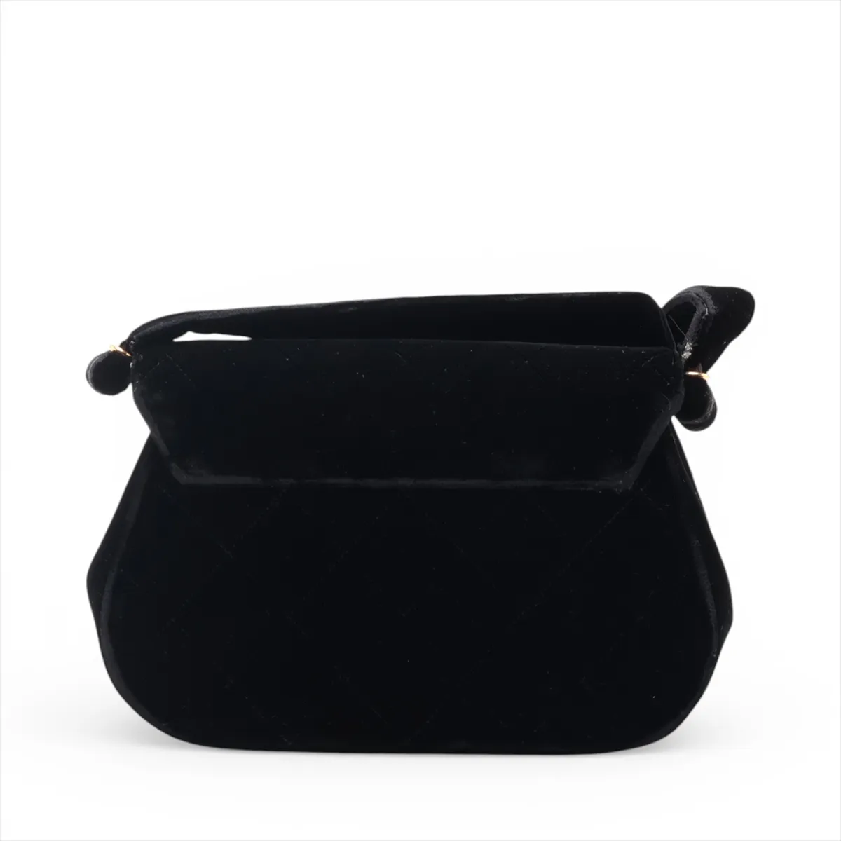 Matelassé Velour Shoulder Bag, Black with Gold Hardware, 3005358, Series 3 — view 2