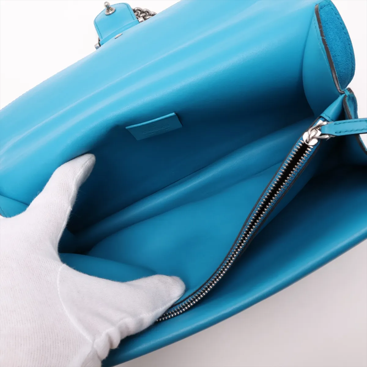 Dionysus 400249 Suede Chain Shoulder Bag, Blue — view 6