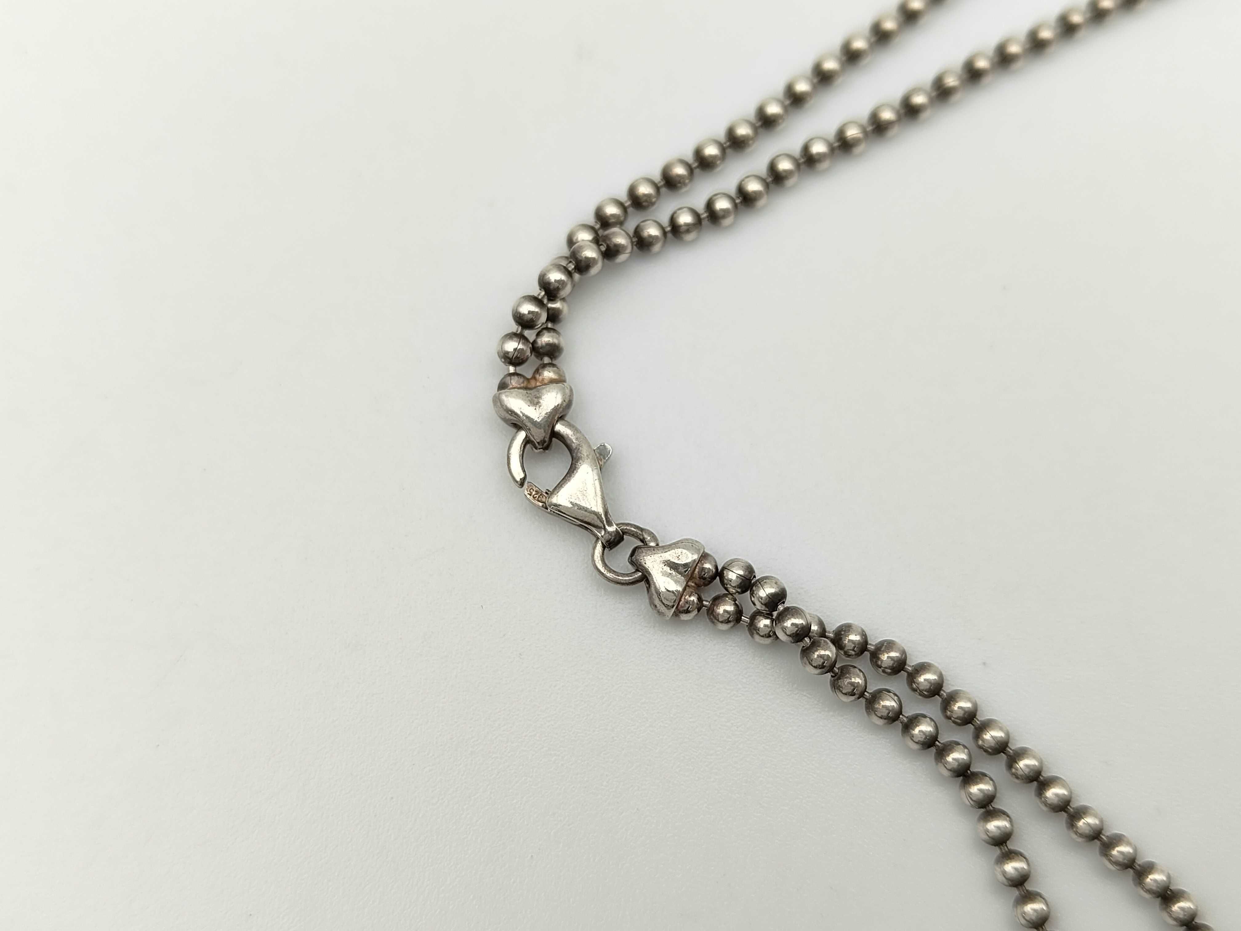 logo plate ball chain sterling silver (925) necklace — view 4