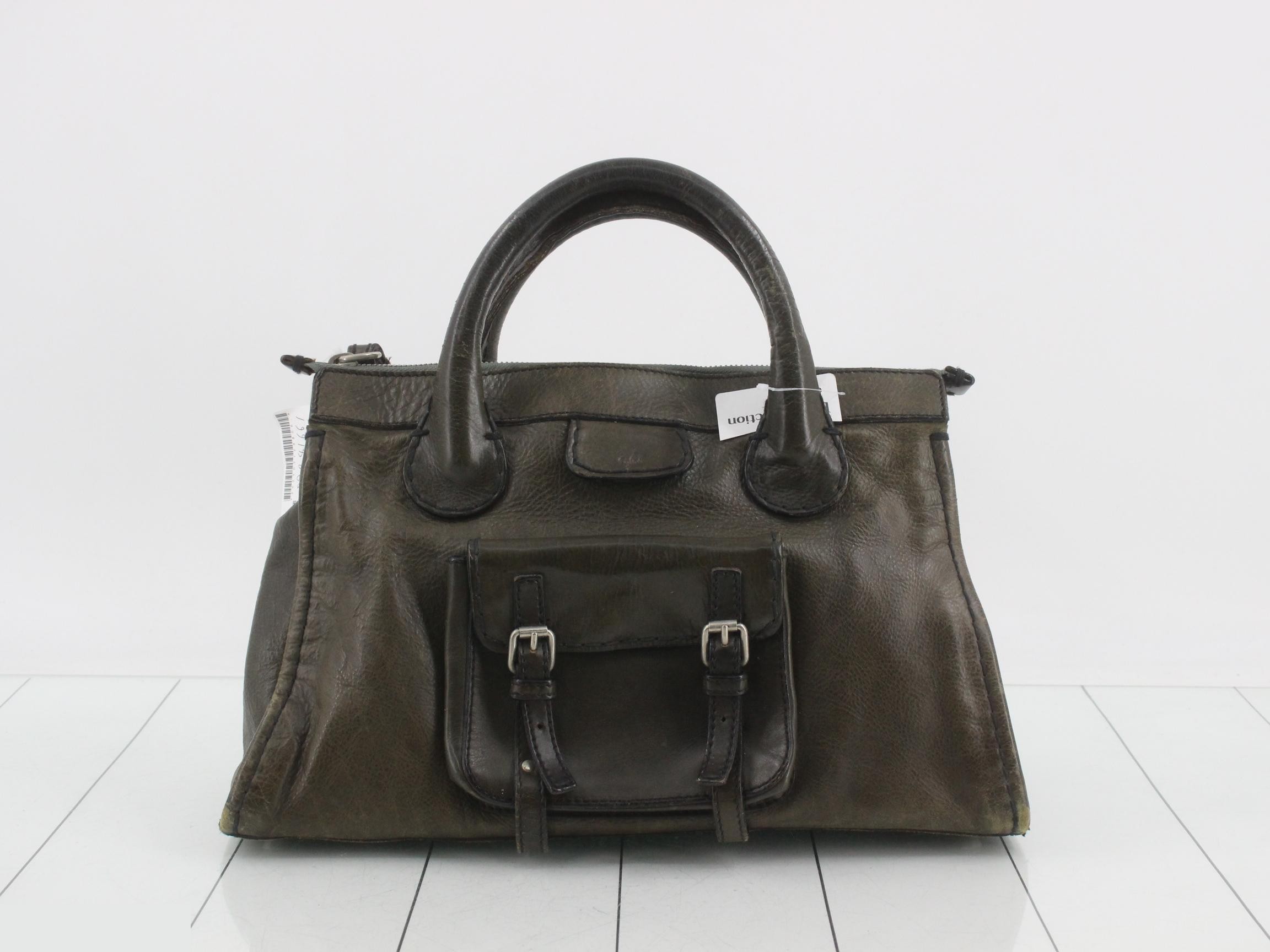 Edith handbag, leather, khaki