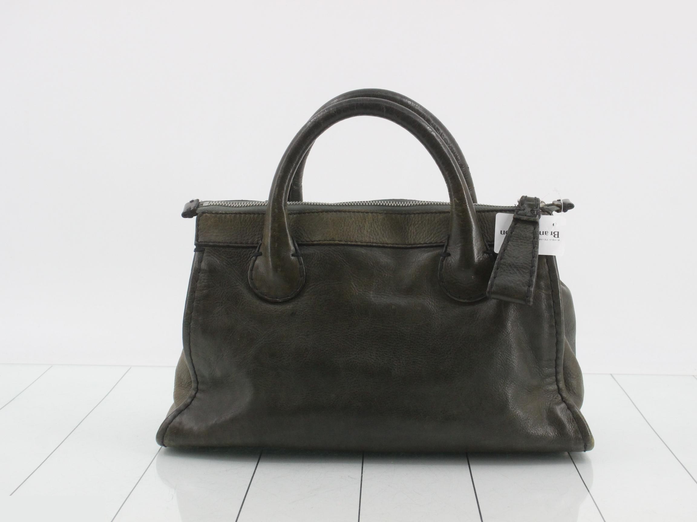 Edith handbag, leather, khaki — view 2