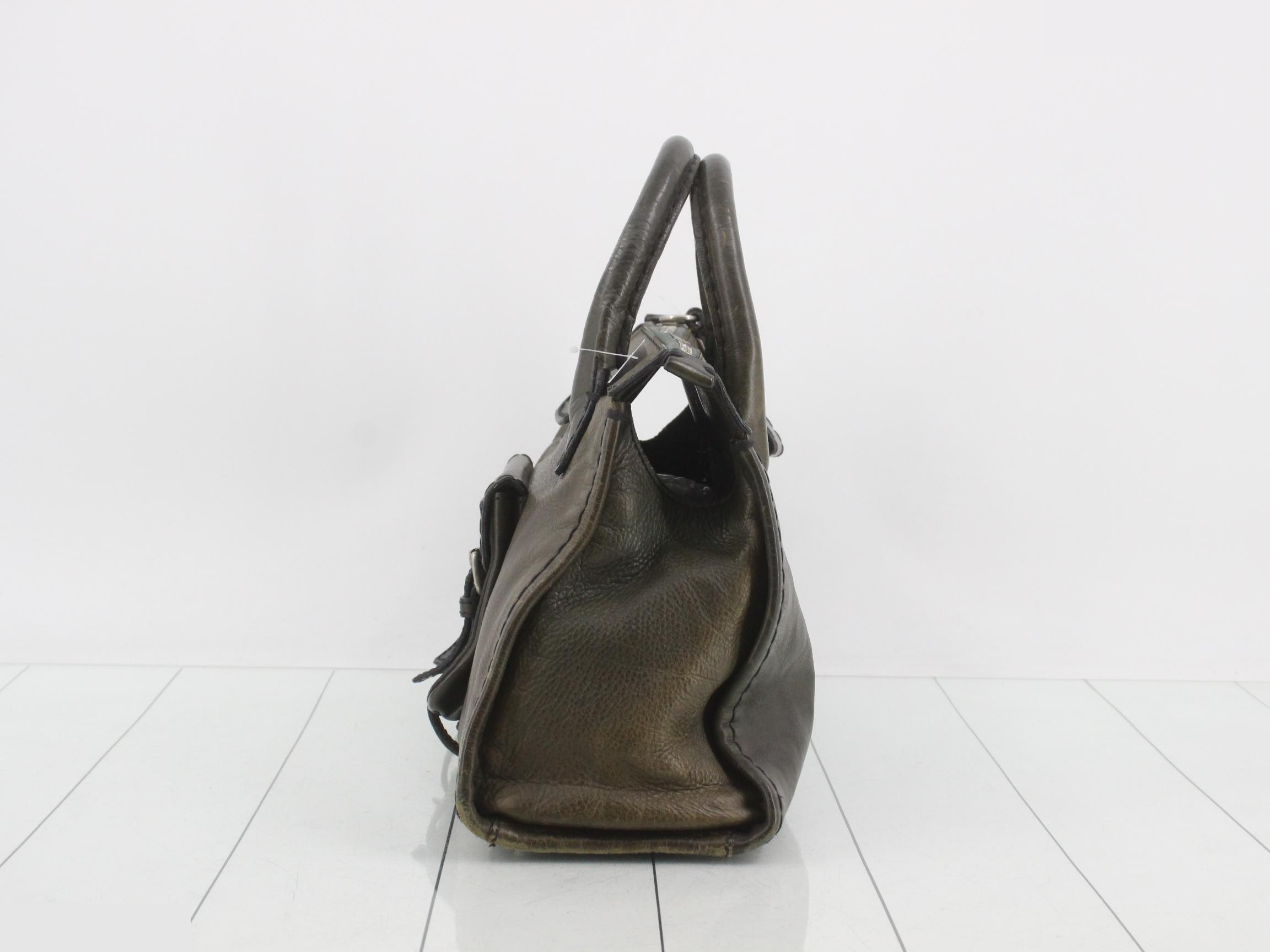 Edith handbag, leather, khaki — view 3