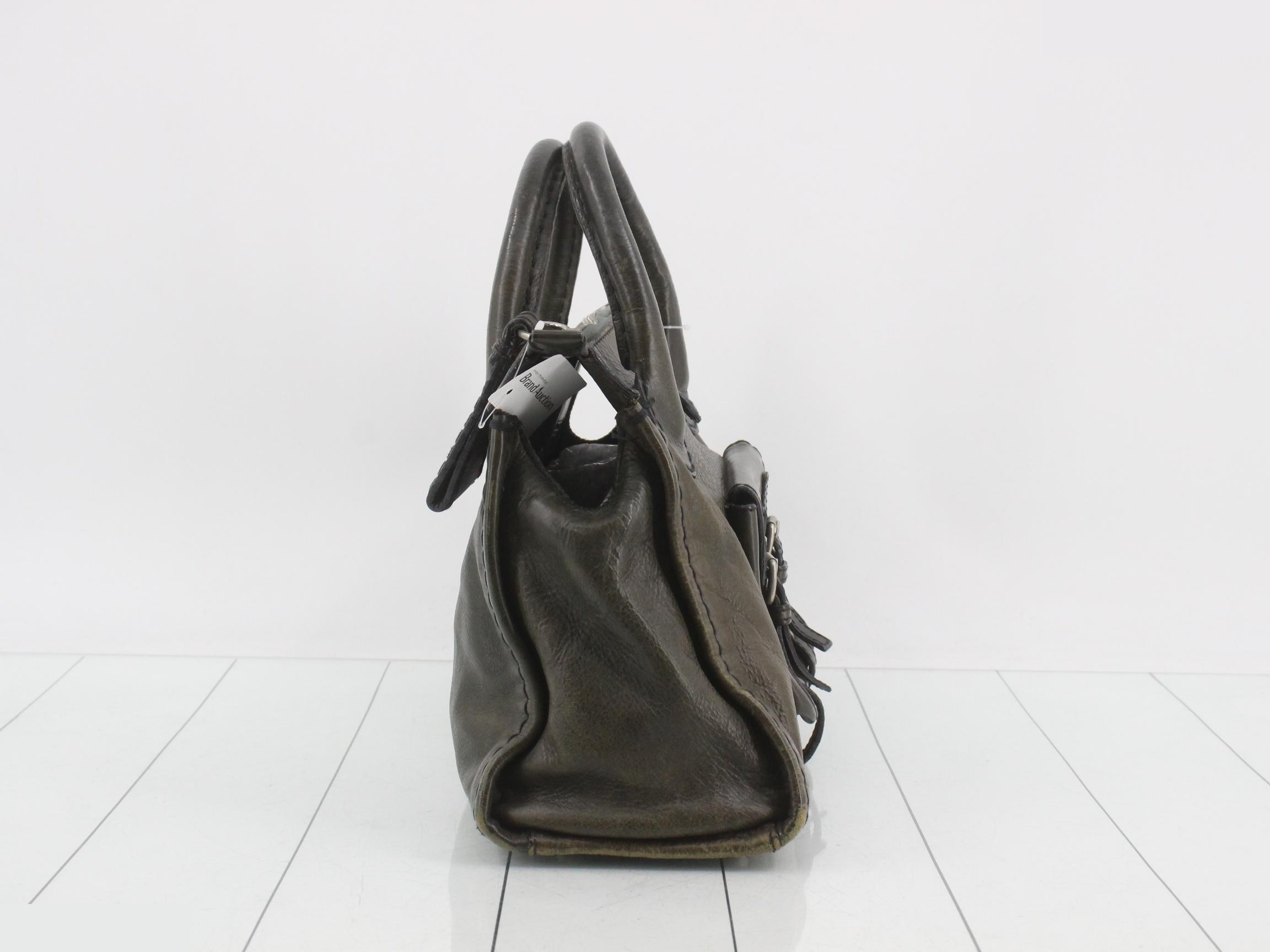 Edith handbag, leather, khaki — view 4