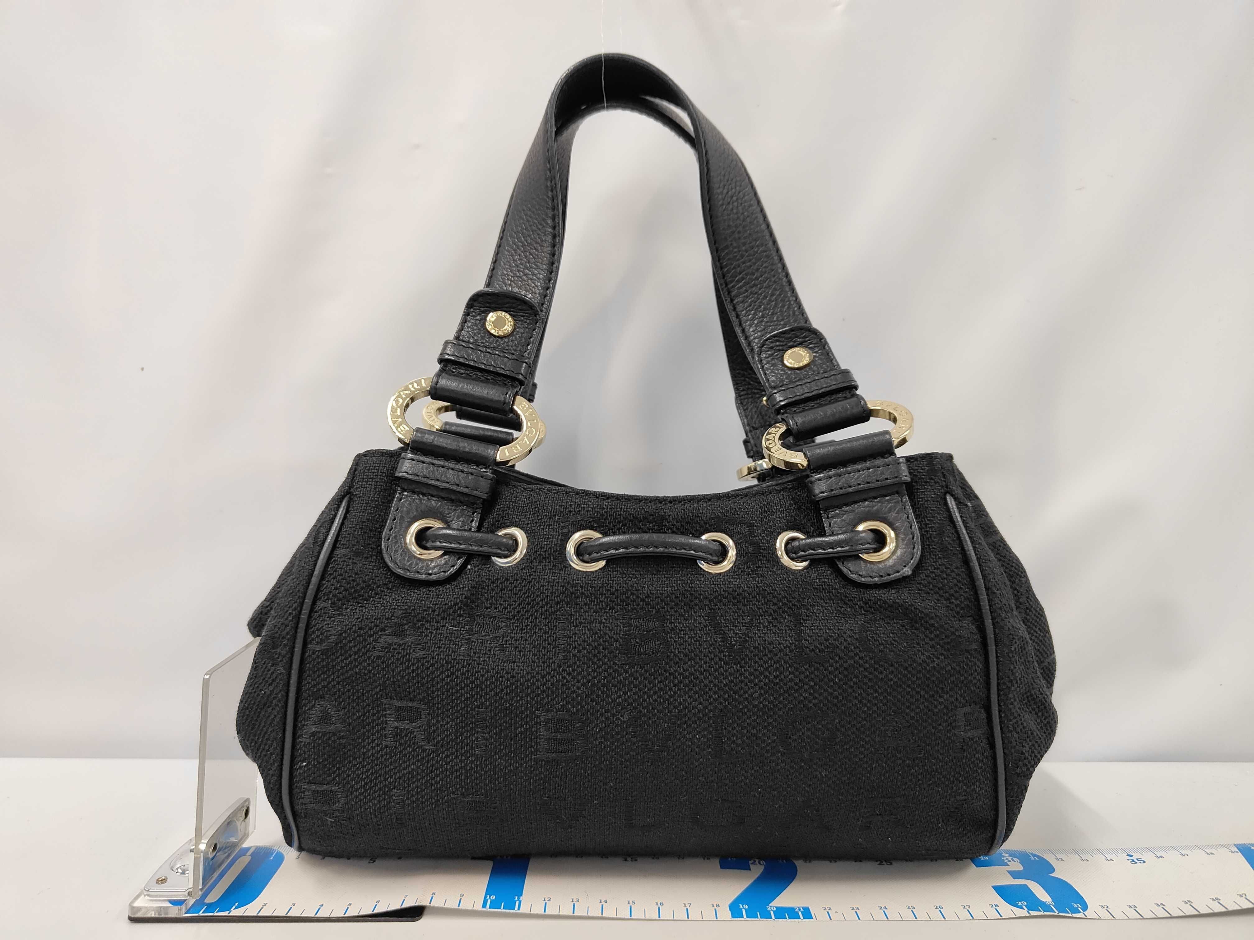 Bulgari Shoulder Bag Logomania Maxi Letter Black Handbag — view 2