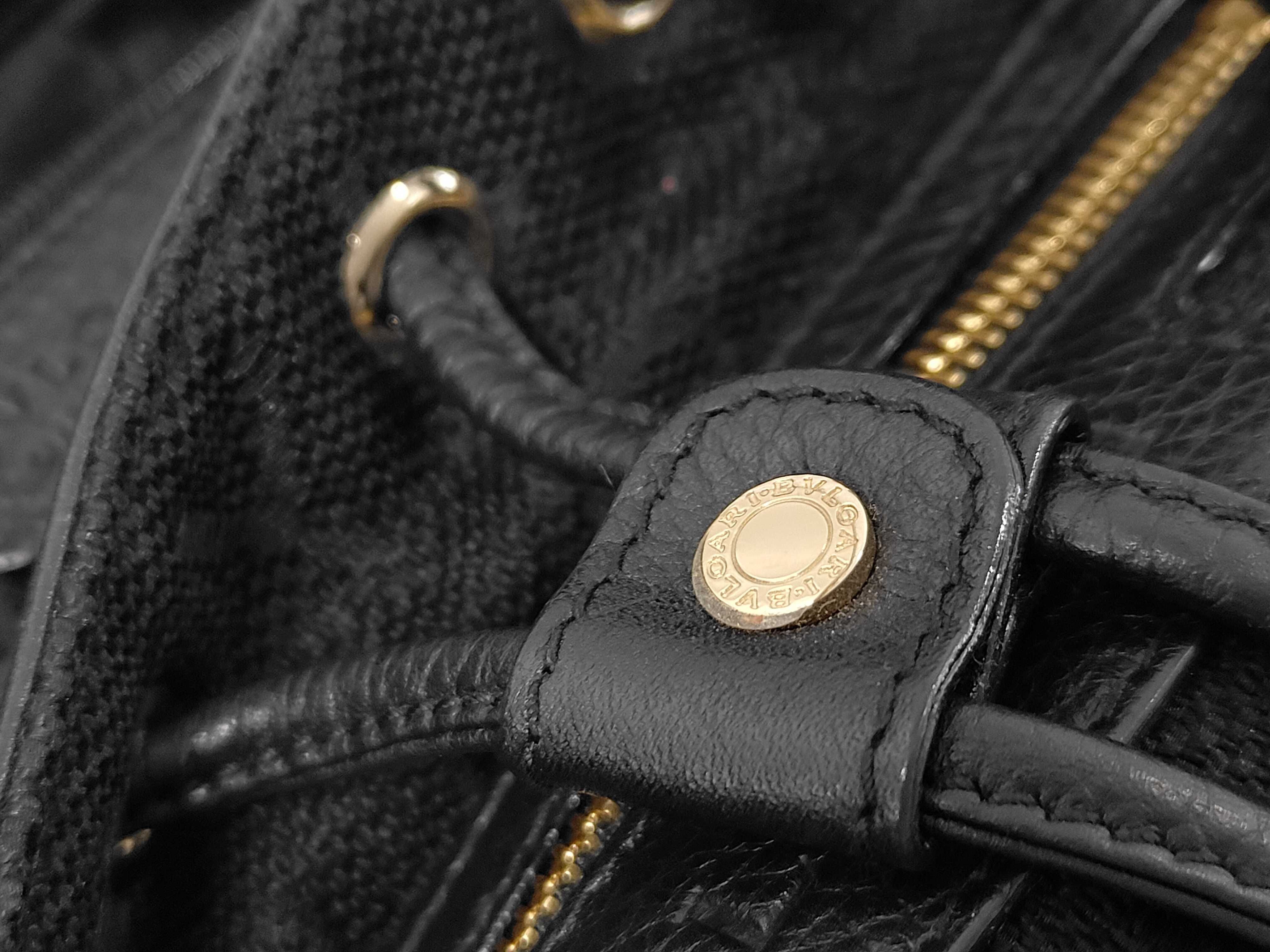 Bulgari Shoulder Bag Logomania Maxi Letter Black Handbag — view 10