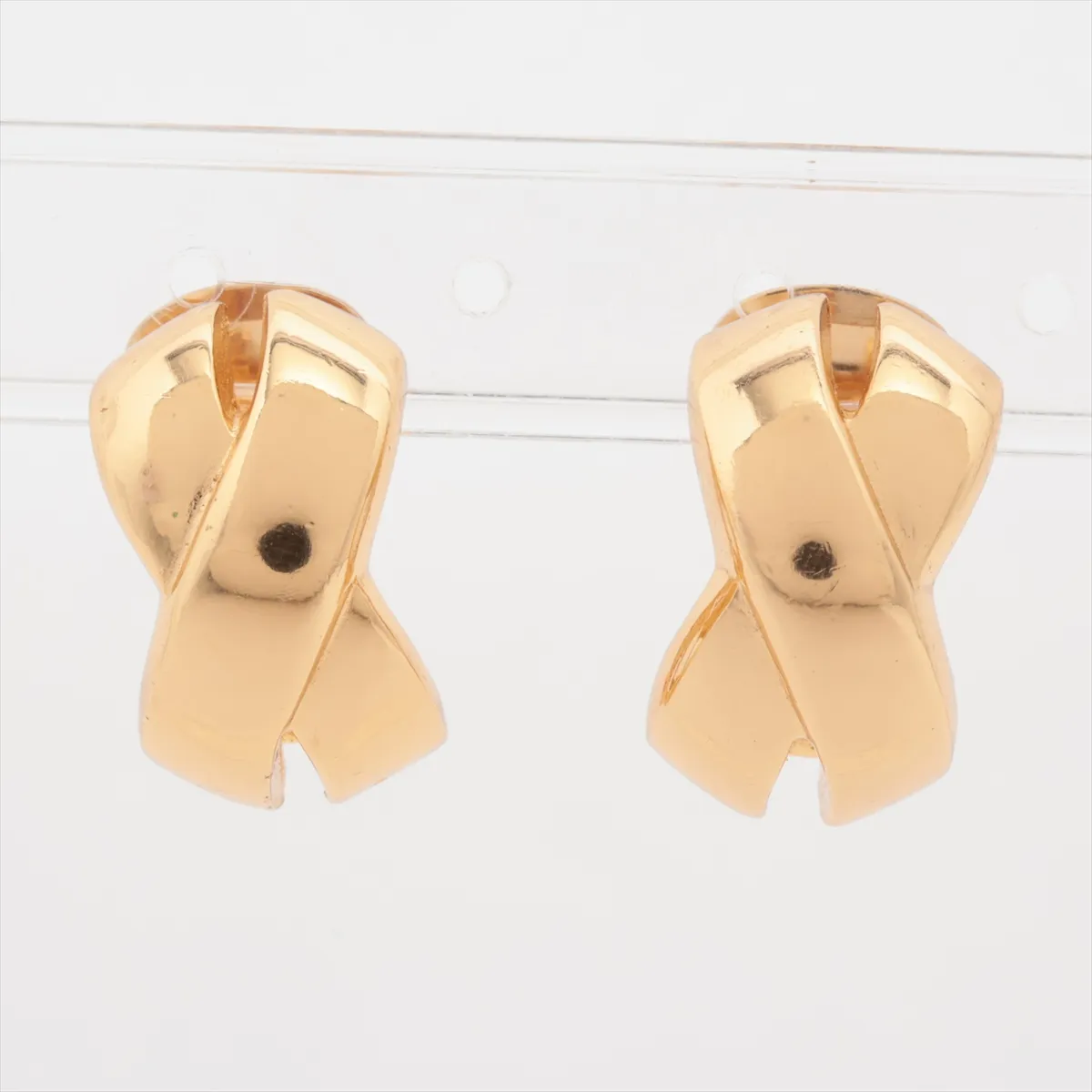 earrings (for both ears), GP gold, dents, — view 2