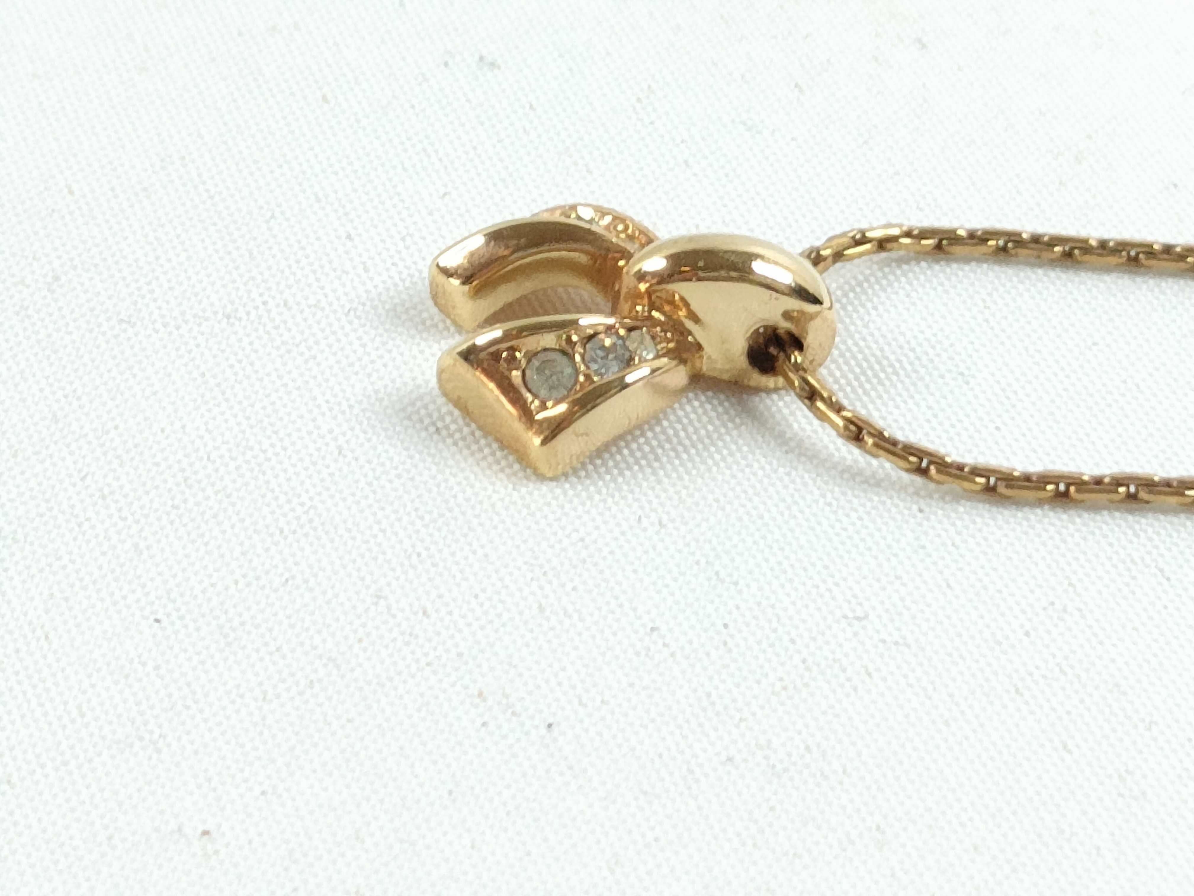Christian necklace, rhinestone gold necklace — view 3