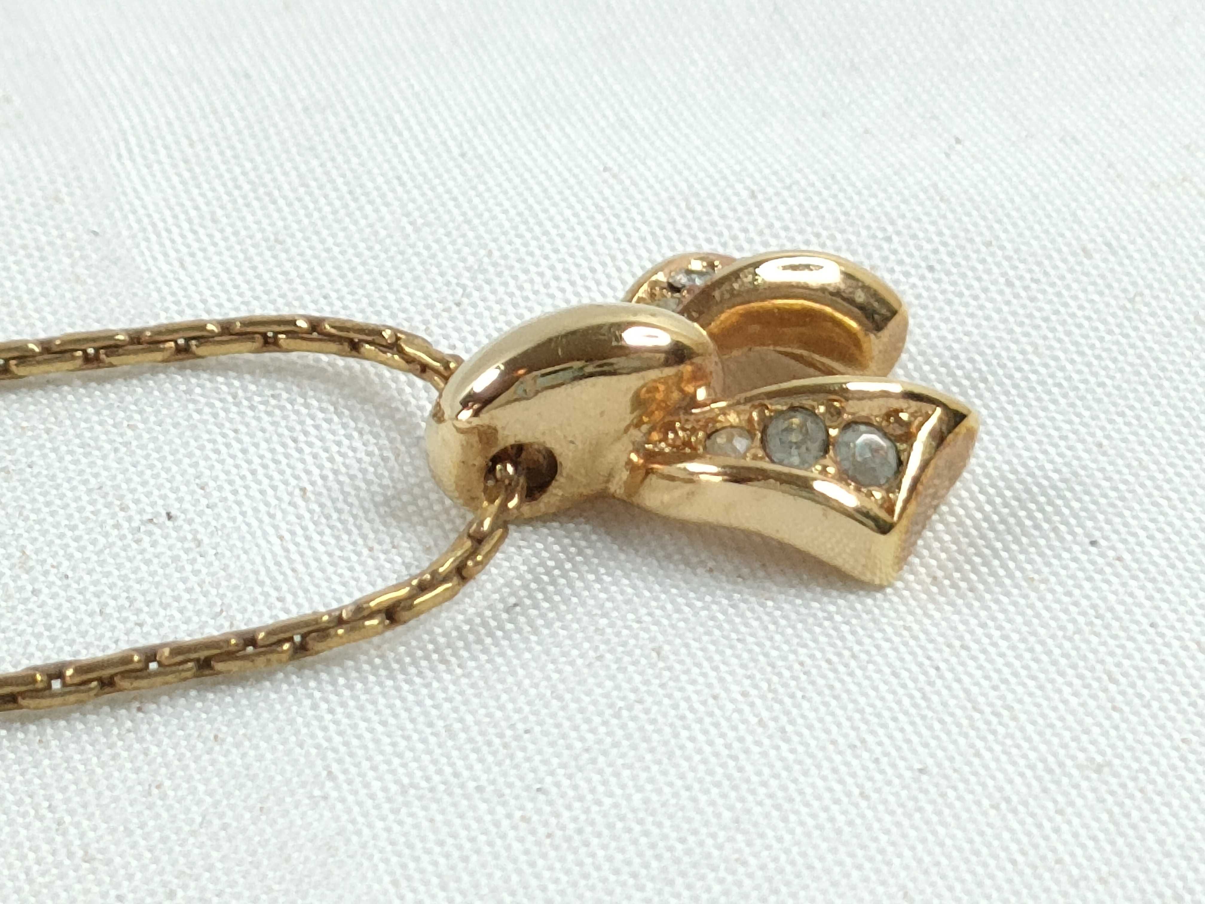 Christian necklace, rhinestone gold necklace — view 4