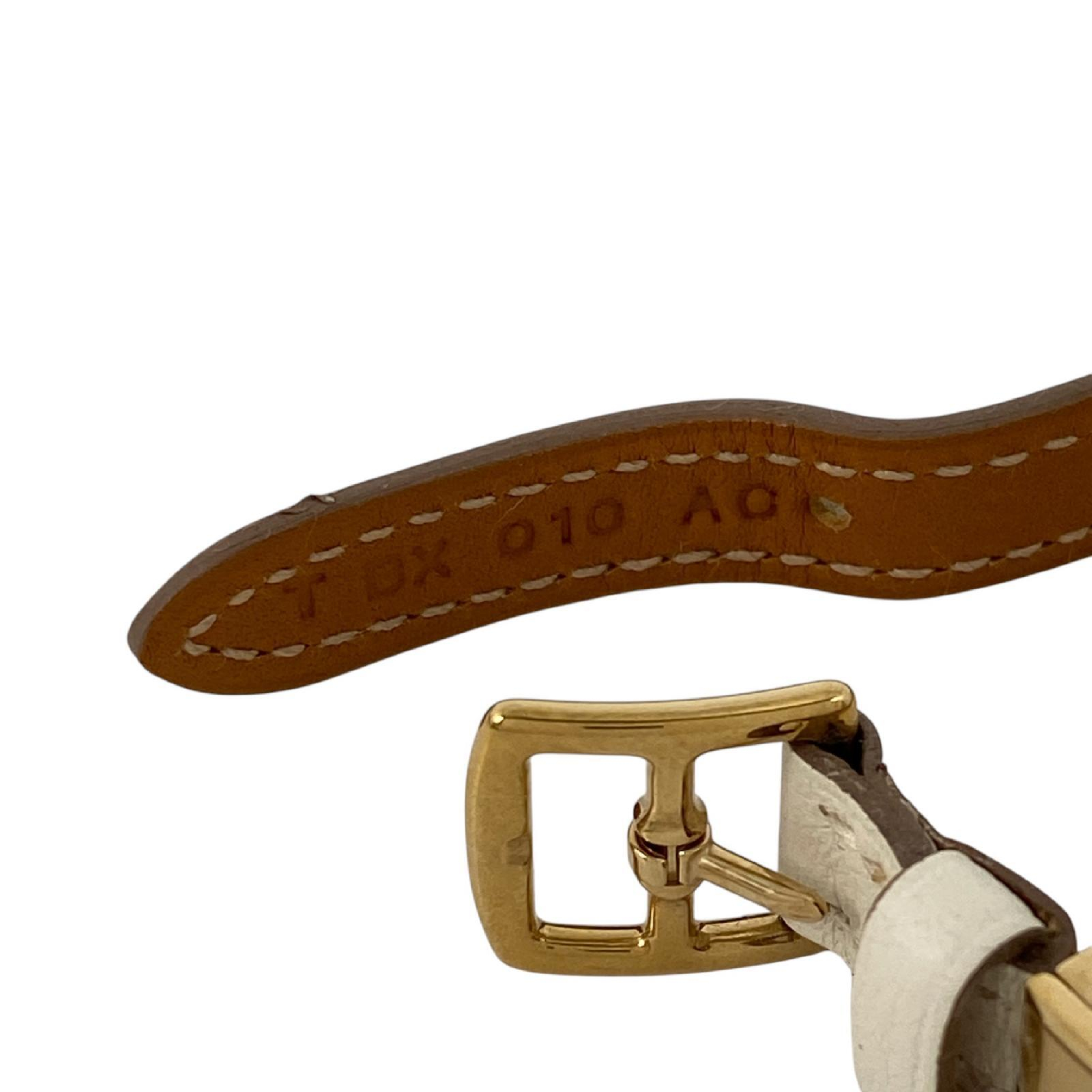 【*Shipped from: Hong Kong*】HERMES ( ) White Gold Plated Metal/Calfskin Bracelet Stamp T Bracelet/Bangle — view 9