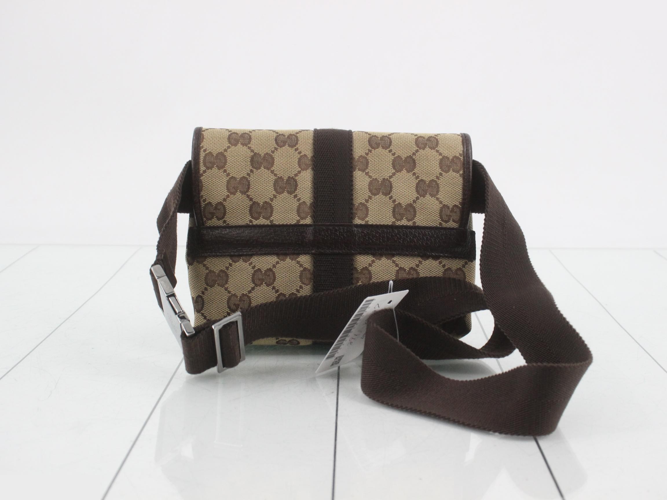 GG Canvas Body Bag, Canvas/Leather, Brown — view 2