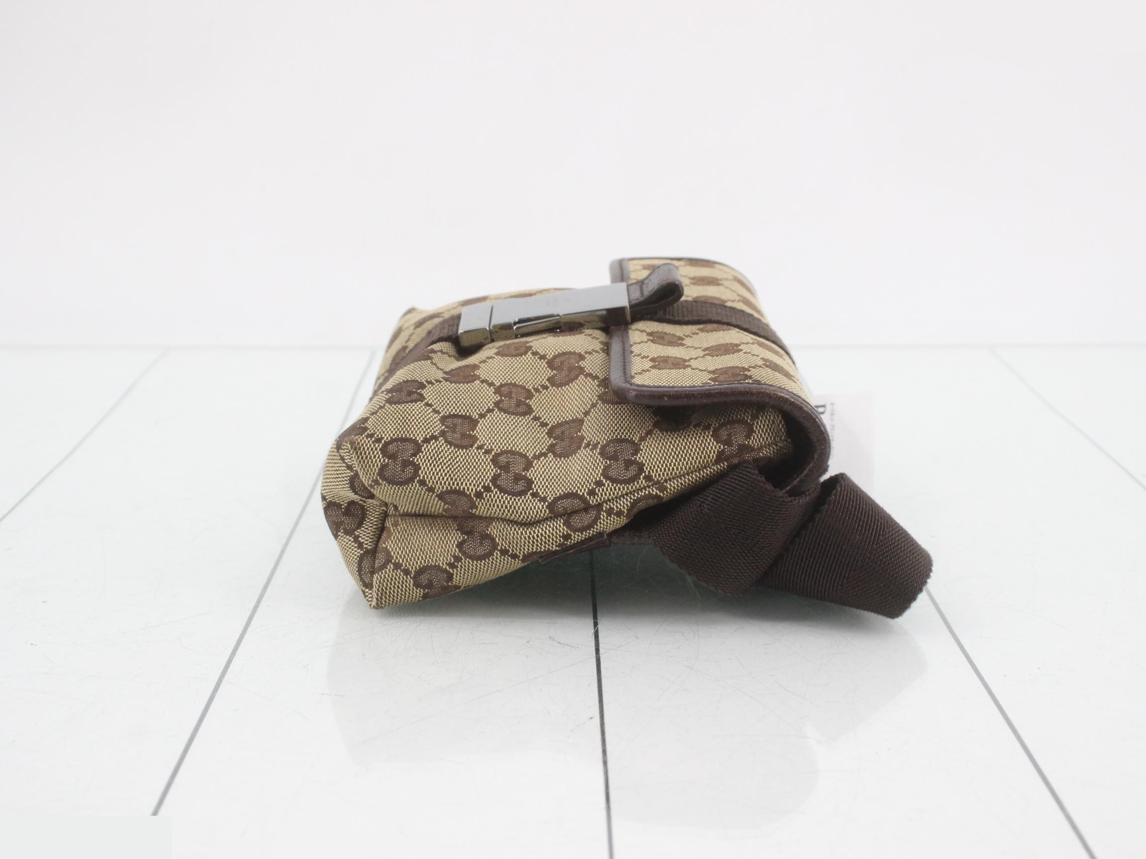 GG Canvas Body Bag, Canvas/Leather, Brown — view 3