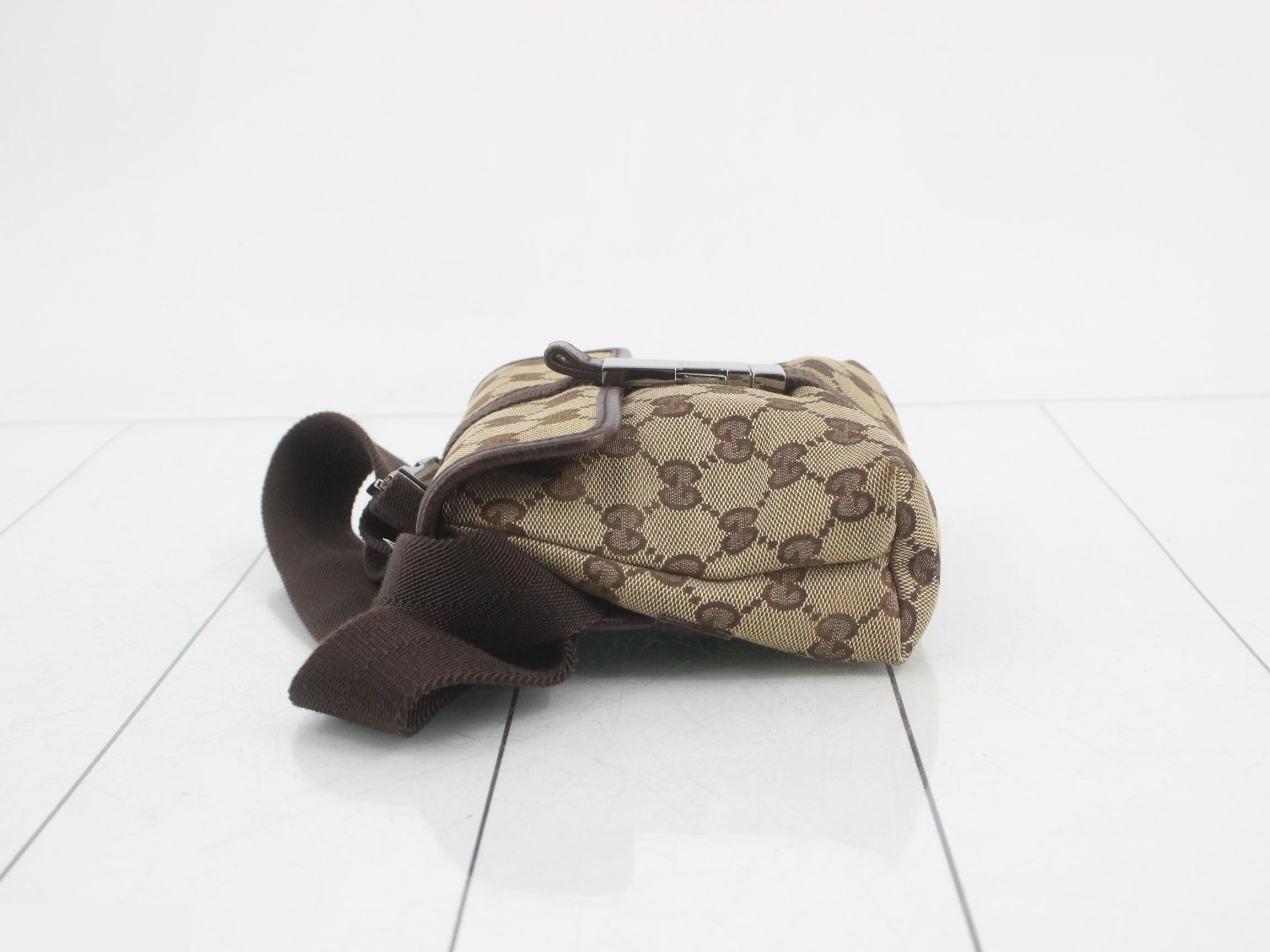 GG Canvas Body Bag, Canvas/Leather, Brown — view 4