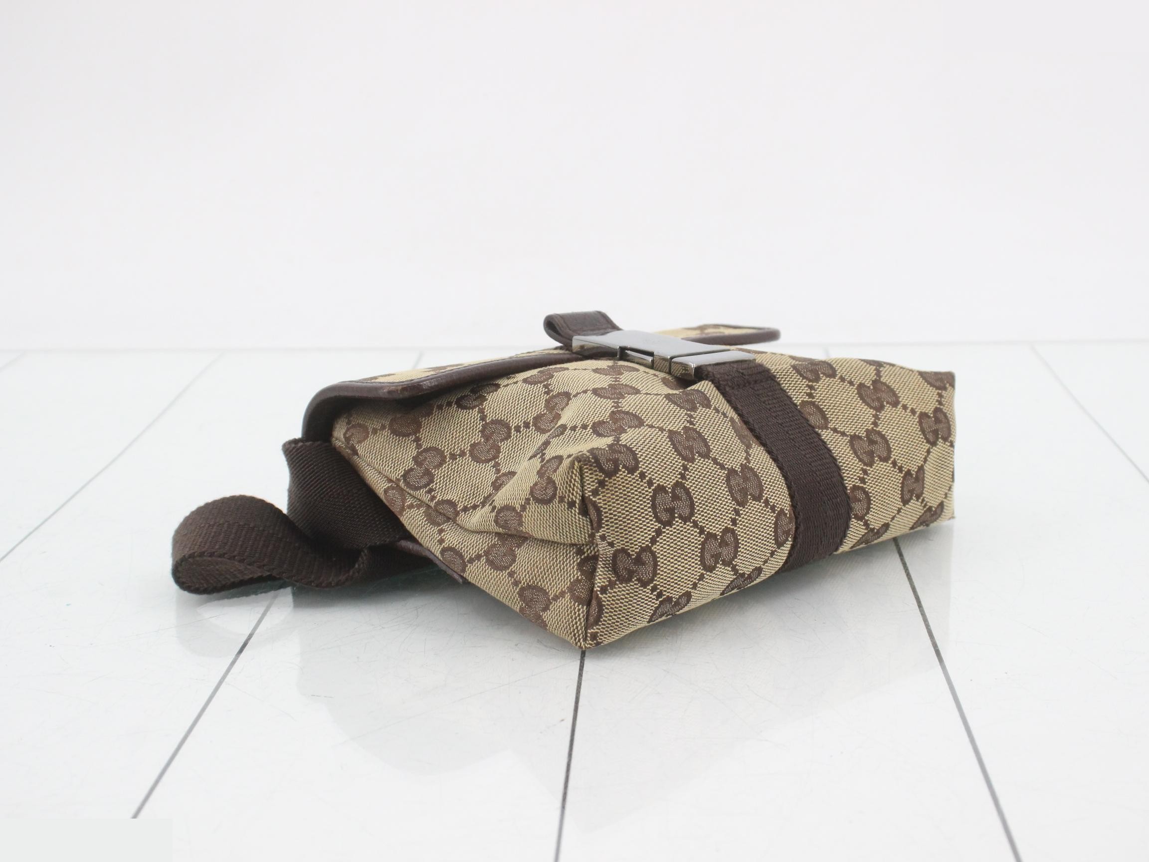 GG Canvas Body Bag, Canvas/Leather, Brown — view 5
