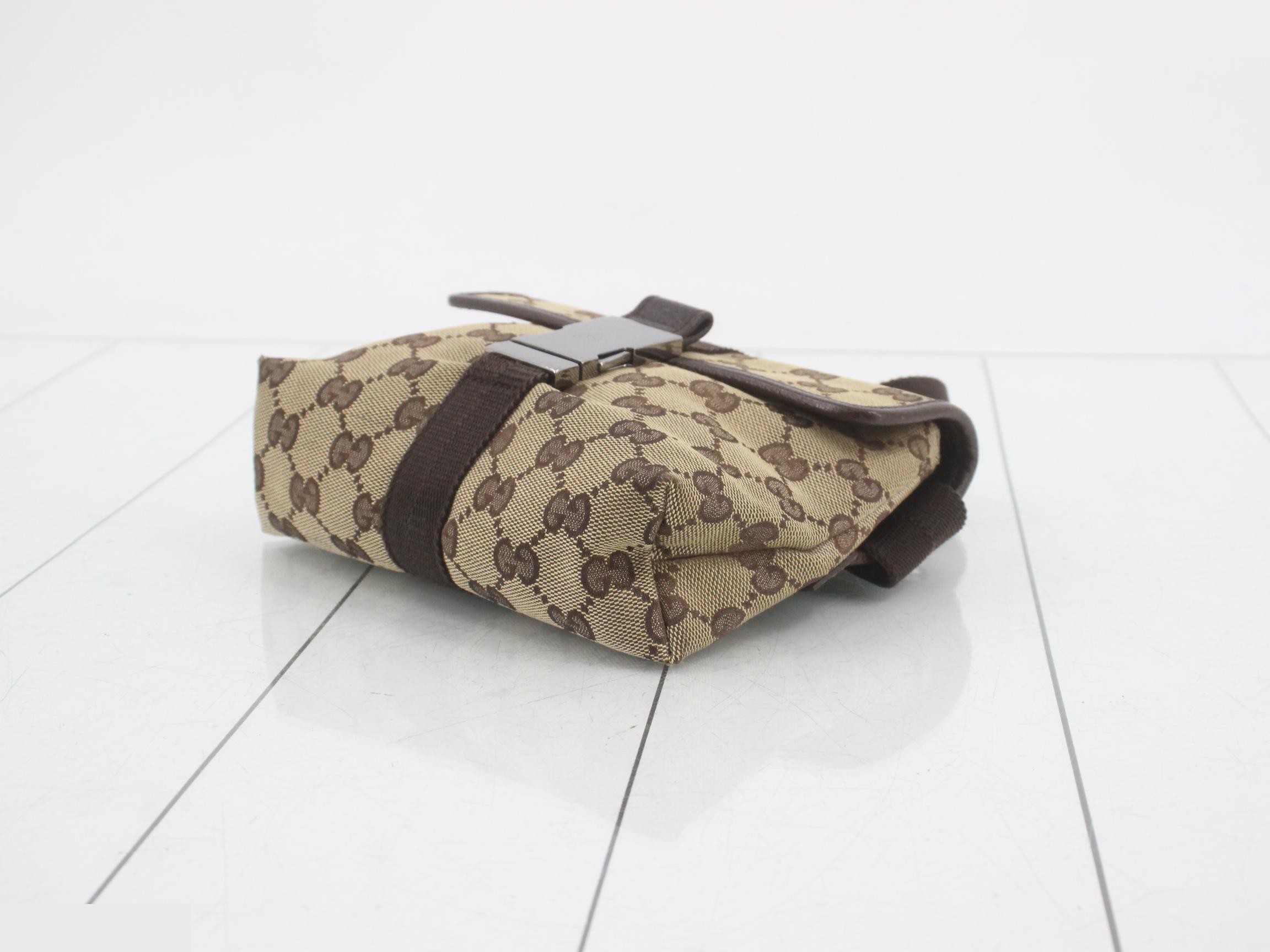 GG Canvas Body Bag, Canvas/Leather, Brown — view 6