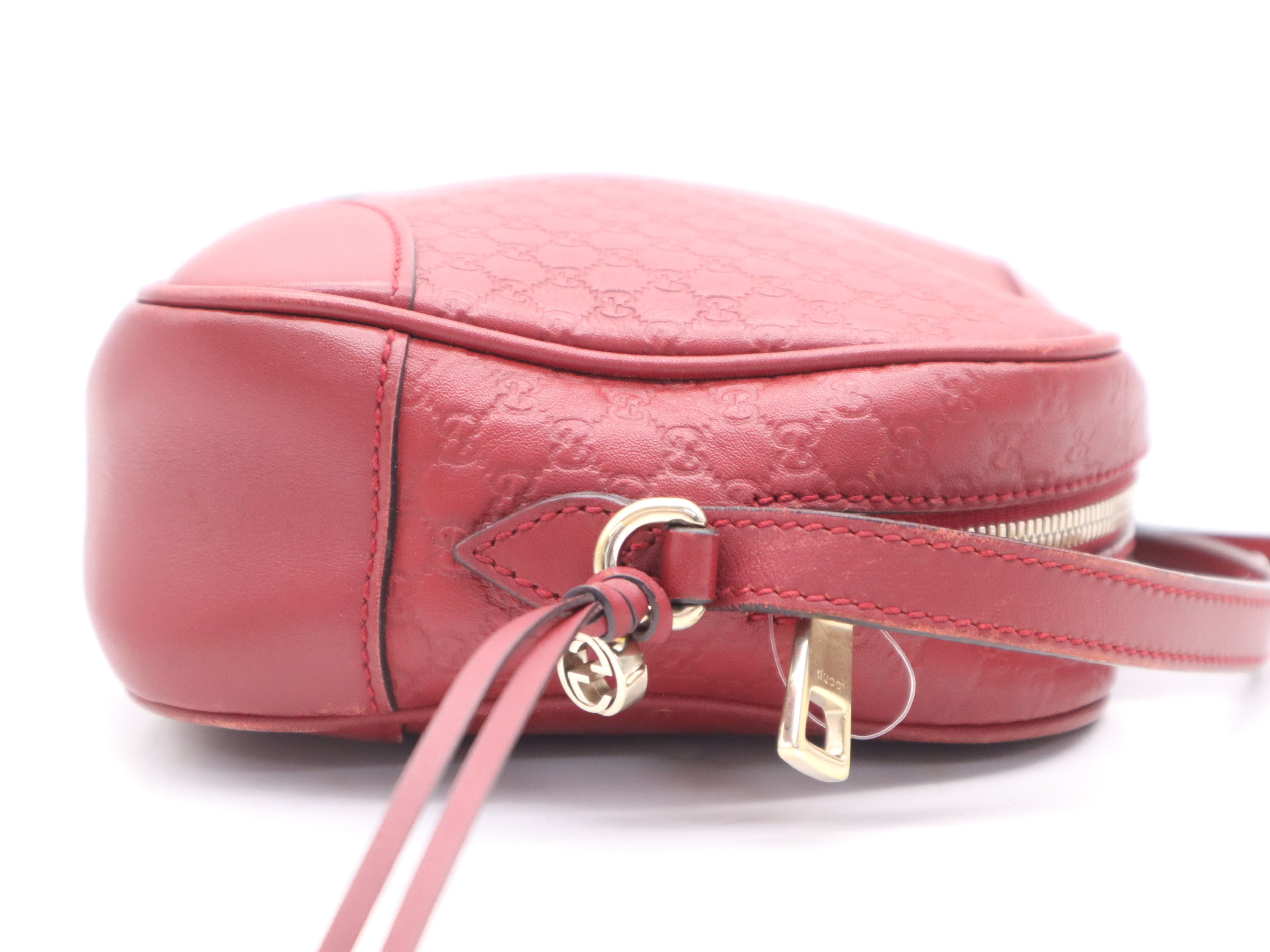 4494713 Leather Shoulder Bag, Bordeaux — view 5