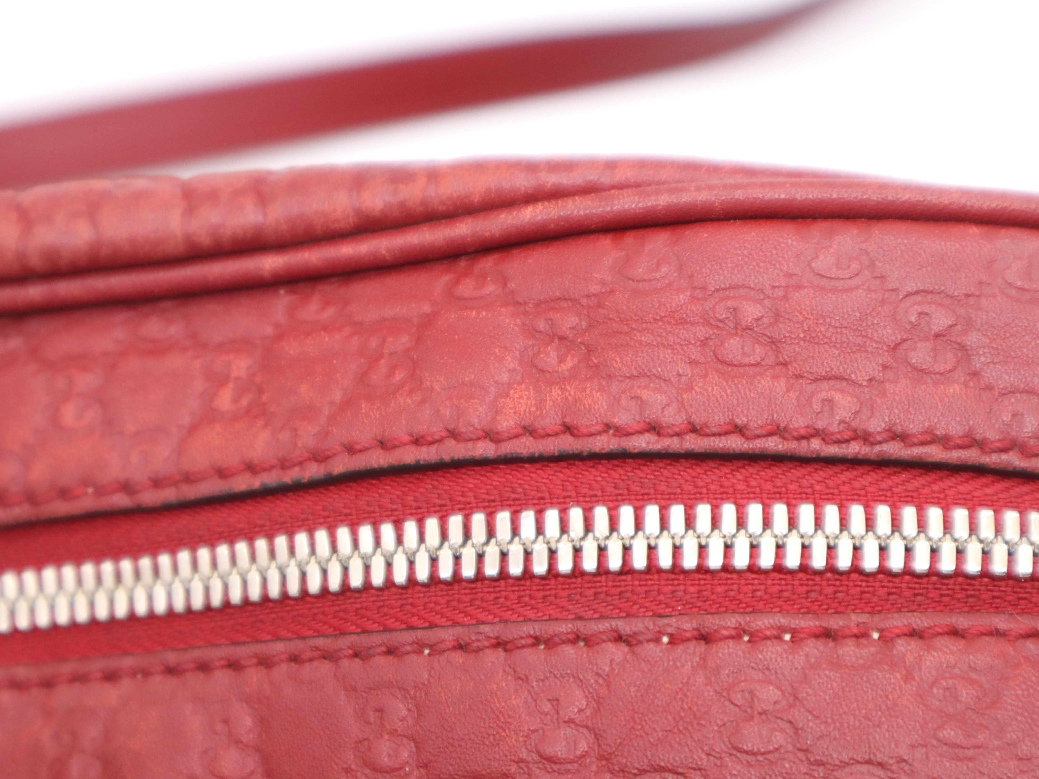 4494713 Leather Shoulder Bag, Bordeaux — view 10