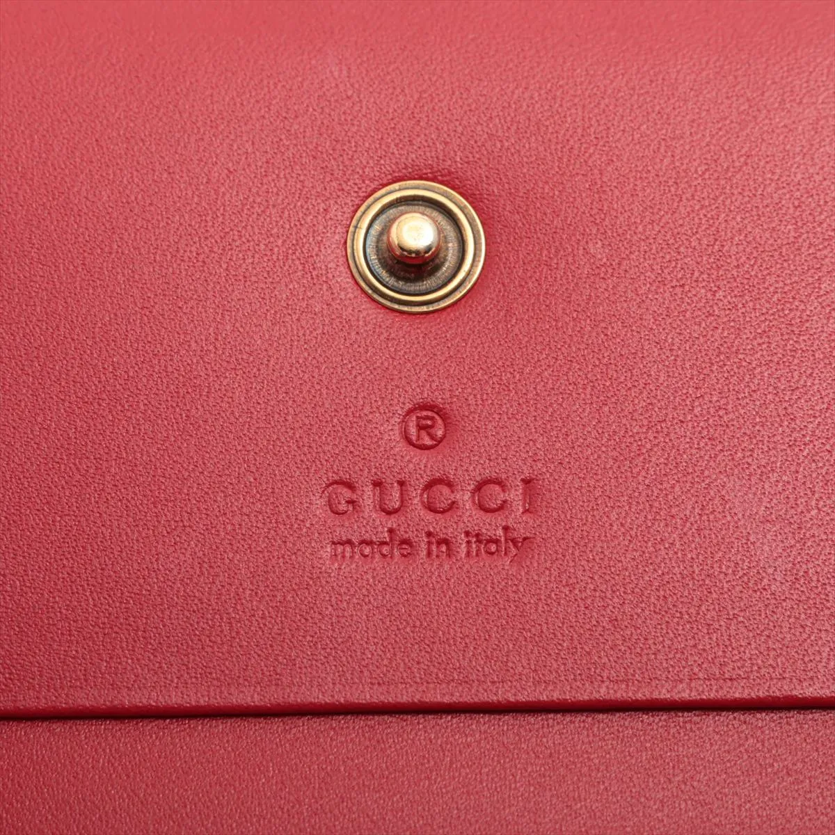 GG Supreme Cherry 476050 Leather Compact Wallet Red — view 6