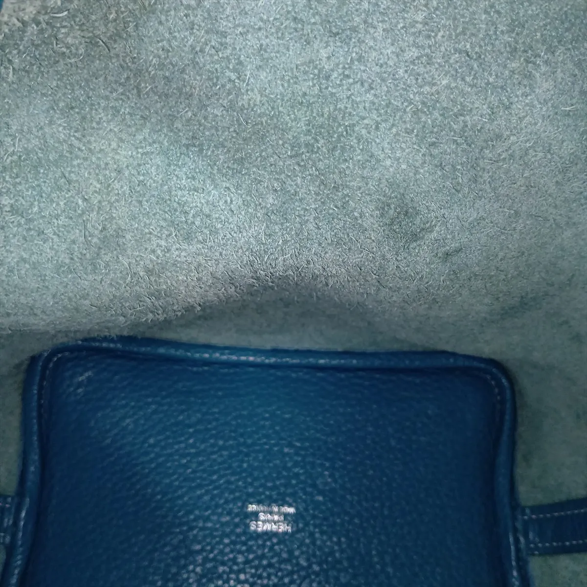 Picotin Lock 18 PM, Taurillon Clemence leather, Blue Jean color, silver hardware. Q: 2013. Key not included. — view 11