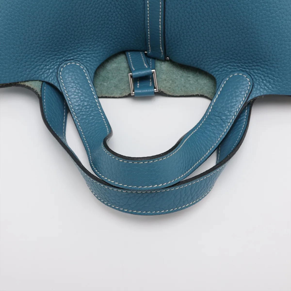 Picotin Lock 18 PM, Taurillon Clemence leather, Blue Jean color, silver hardware. Q: 2013. Key not included. — view 5