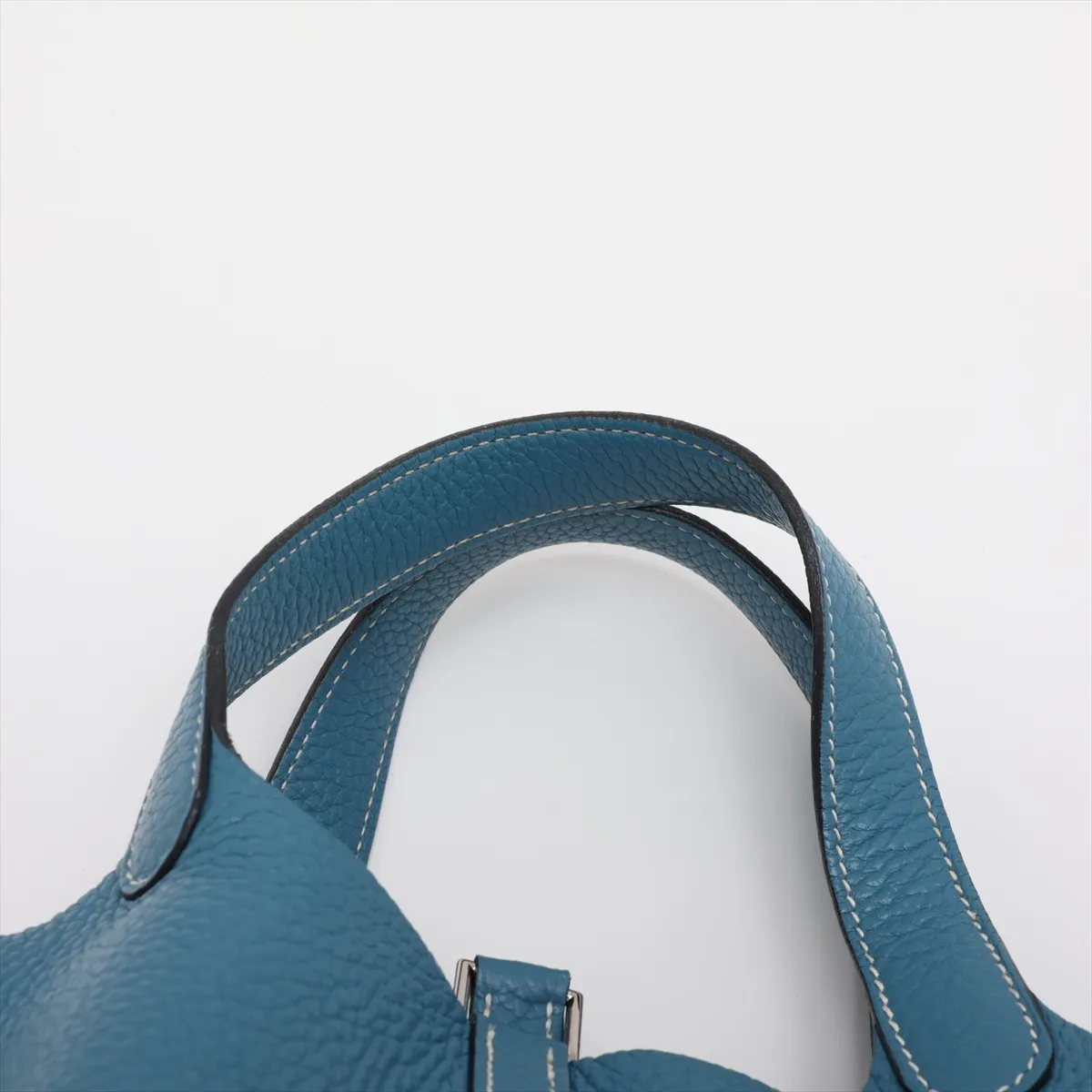 Picotin Lock 18 PM, Taurillon Clemence leather, Blue Jean color, silver hardware. Q: 2013. Key not included. — view 6