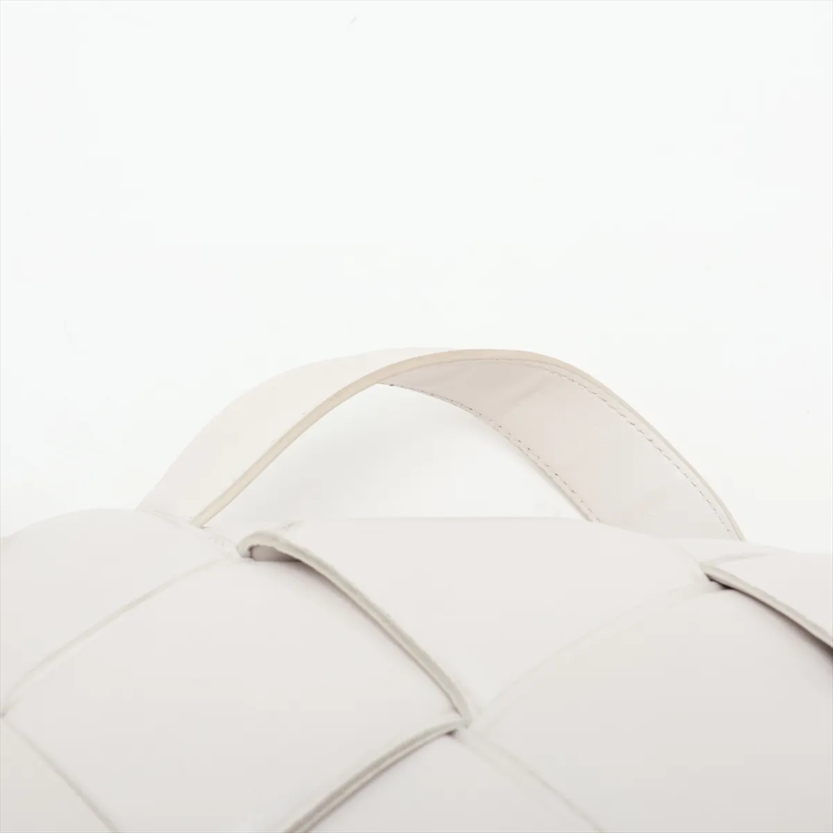 Maxi Intrecciato Leather 2-Way Shoulder Bag, White — view 6