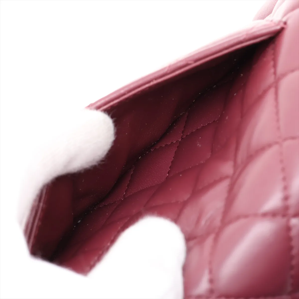 Matelassé Lambskin 2-Way Shoulder Bag, Bordeaux, Gold Hardware, PENTKT45, Random Plate — view 11