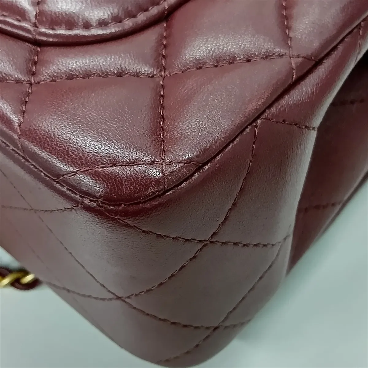 Matelassé Lambskin 2-Way Shoulder Bag, Bordeaux, Gold Hardware, PENTKT45, Random Plate — view 14