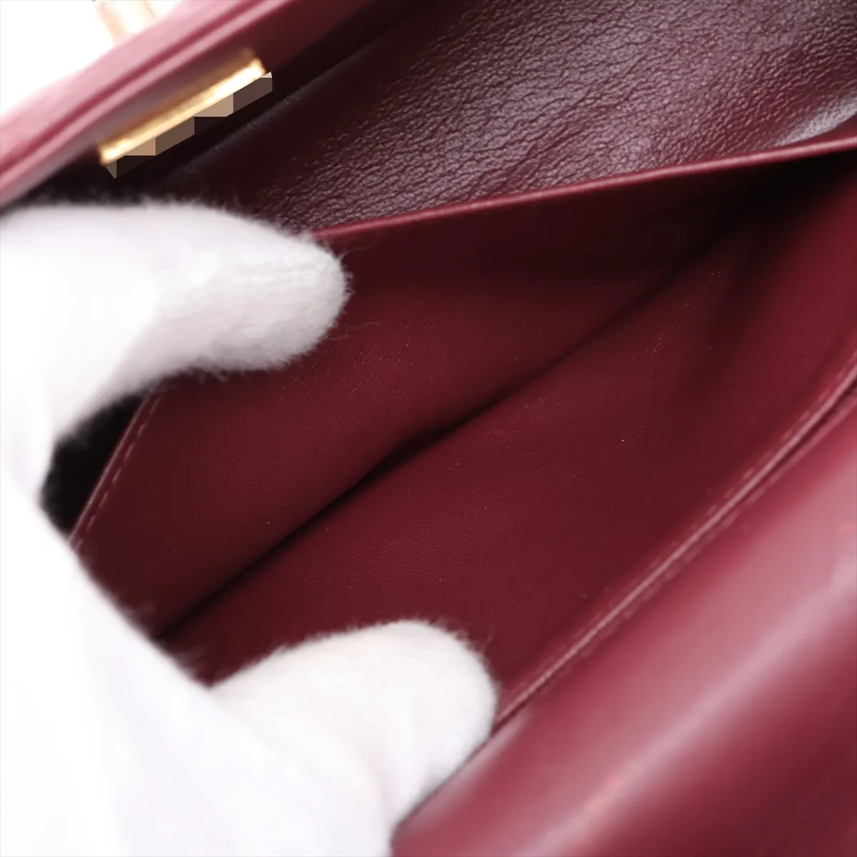 Matelassé Lambskin 2-Way Shoulder Bag, Bordeaux, Gold Hardware, PENTKT45, Random Plate — view 9