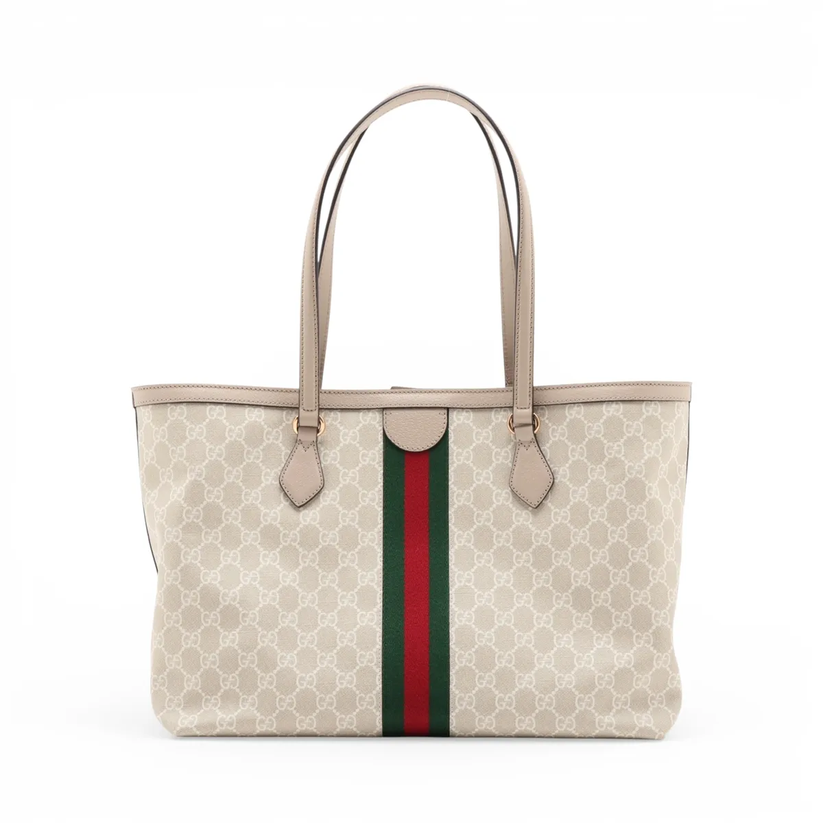 GG Supreme Ophidia PVC x Leather Tote Bag, Beige, 631685 — view 2
