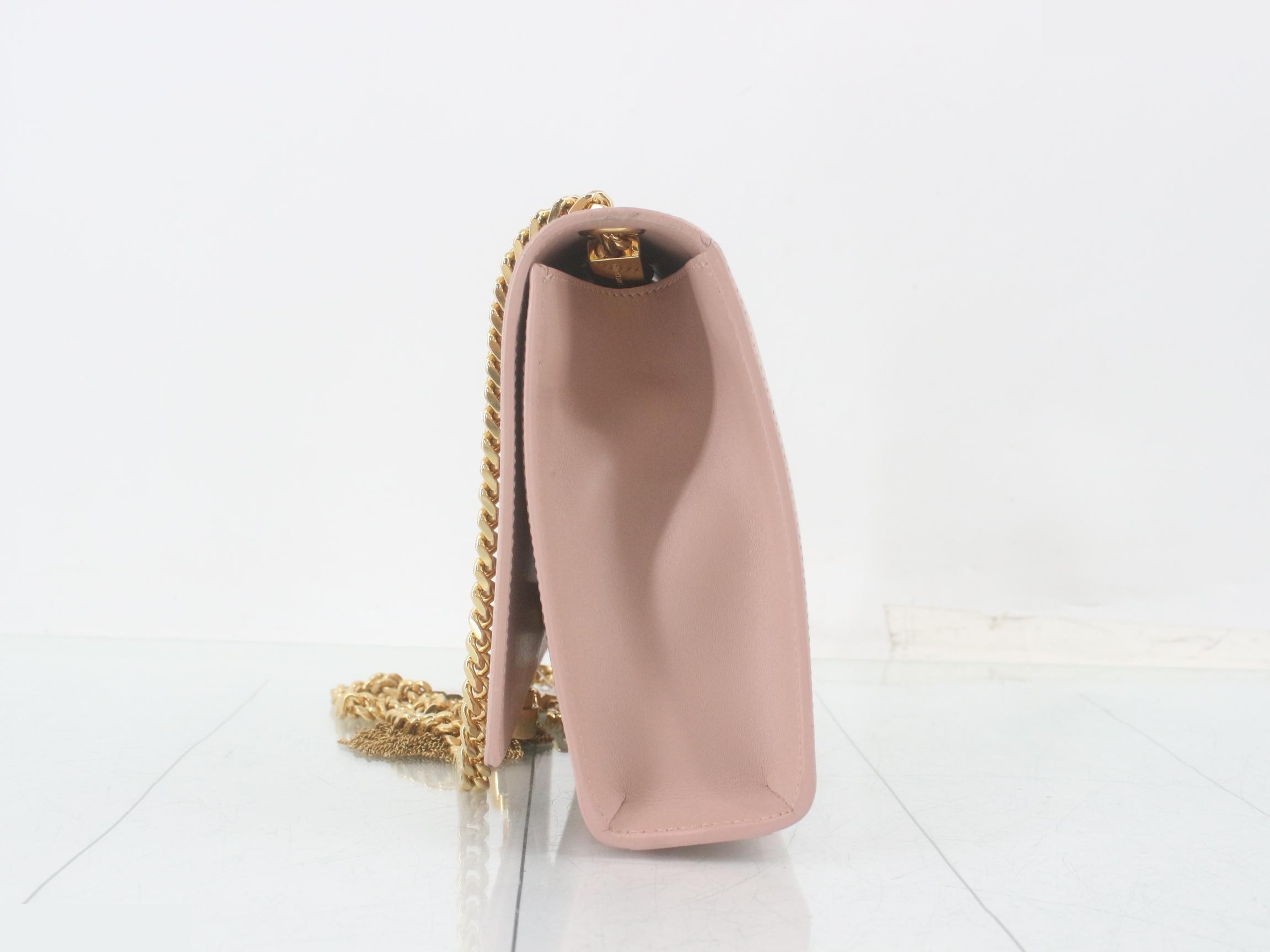 Kate Leather Tassel Chain Shoulder Bag, Pink — view 3