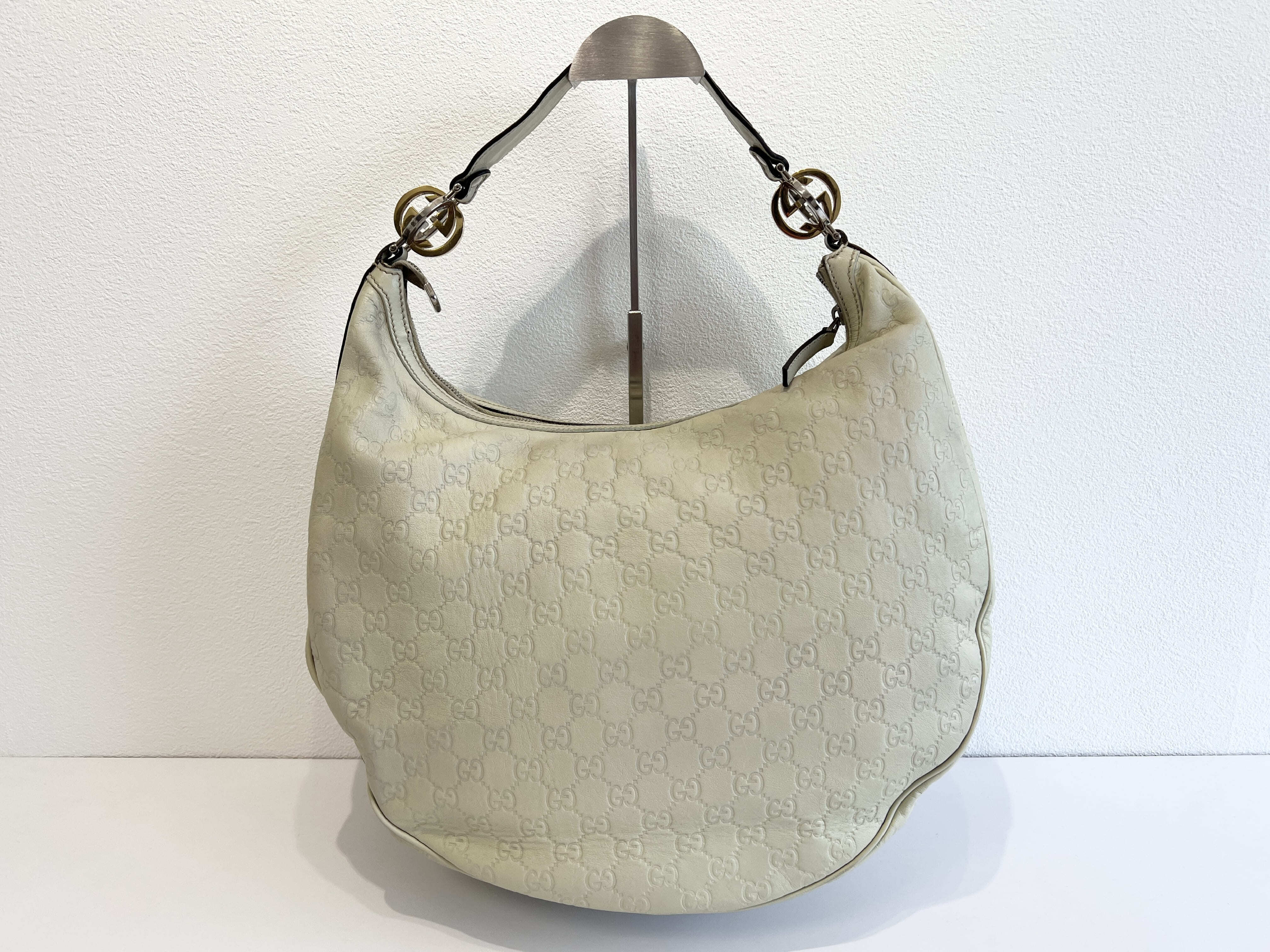 Guccissima Twins GG Logo Leather Hobo One-Shoulder Bag