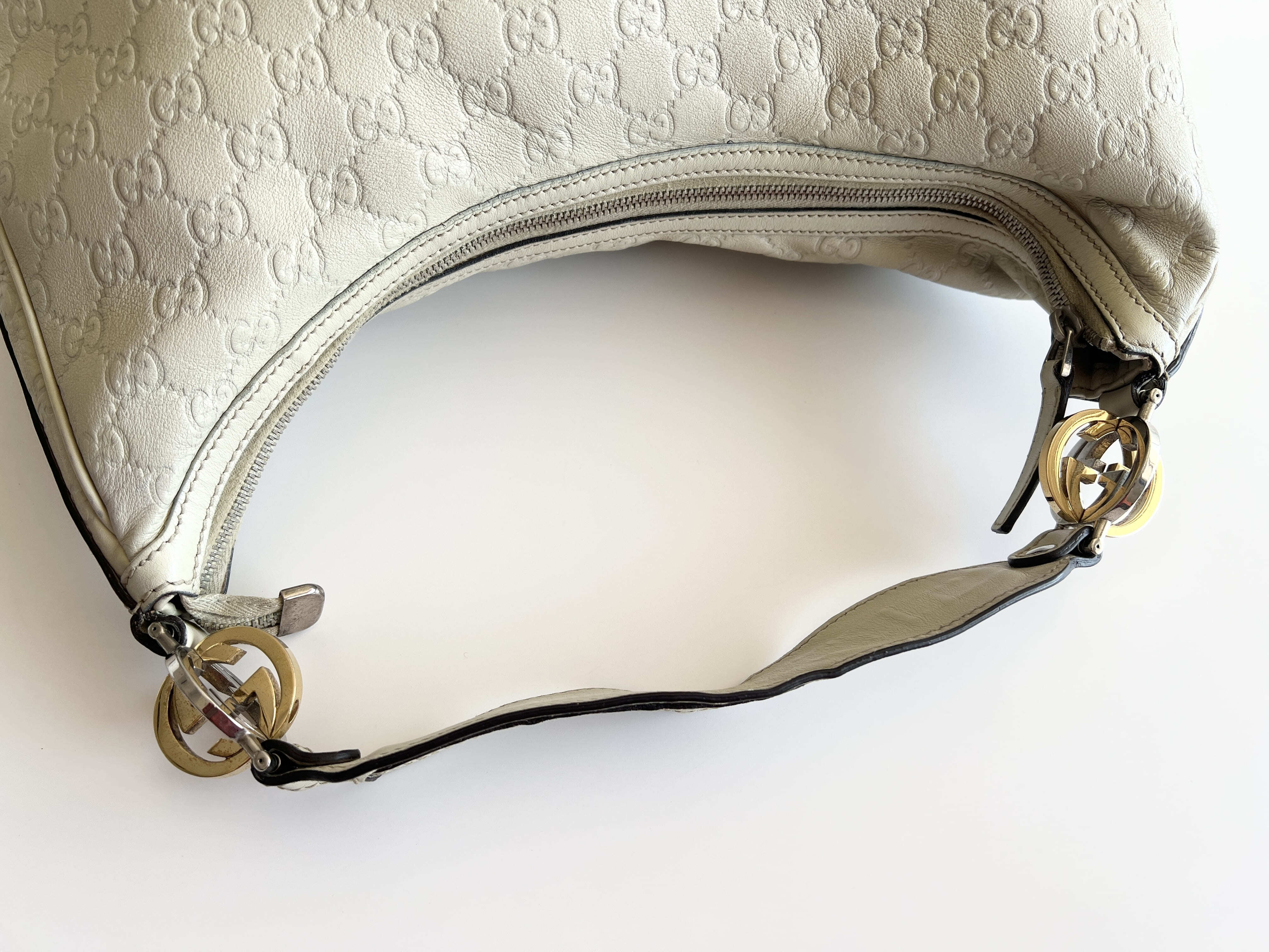 Guccissima Twins GG Logo Leather Hobo One-Shoulder Bag — view 3