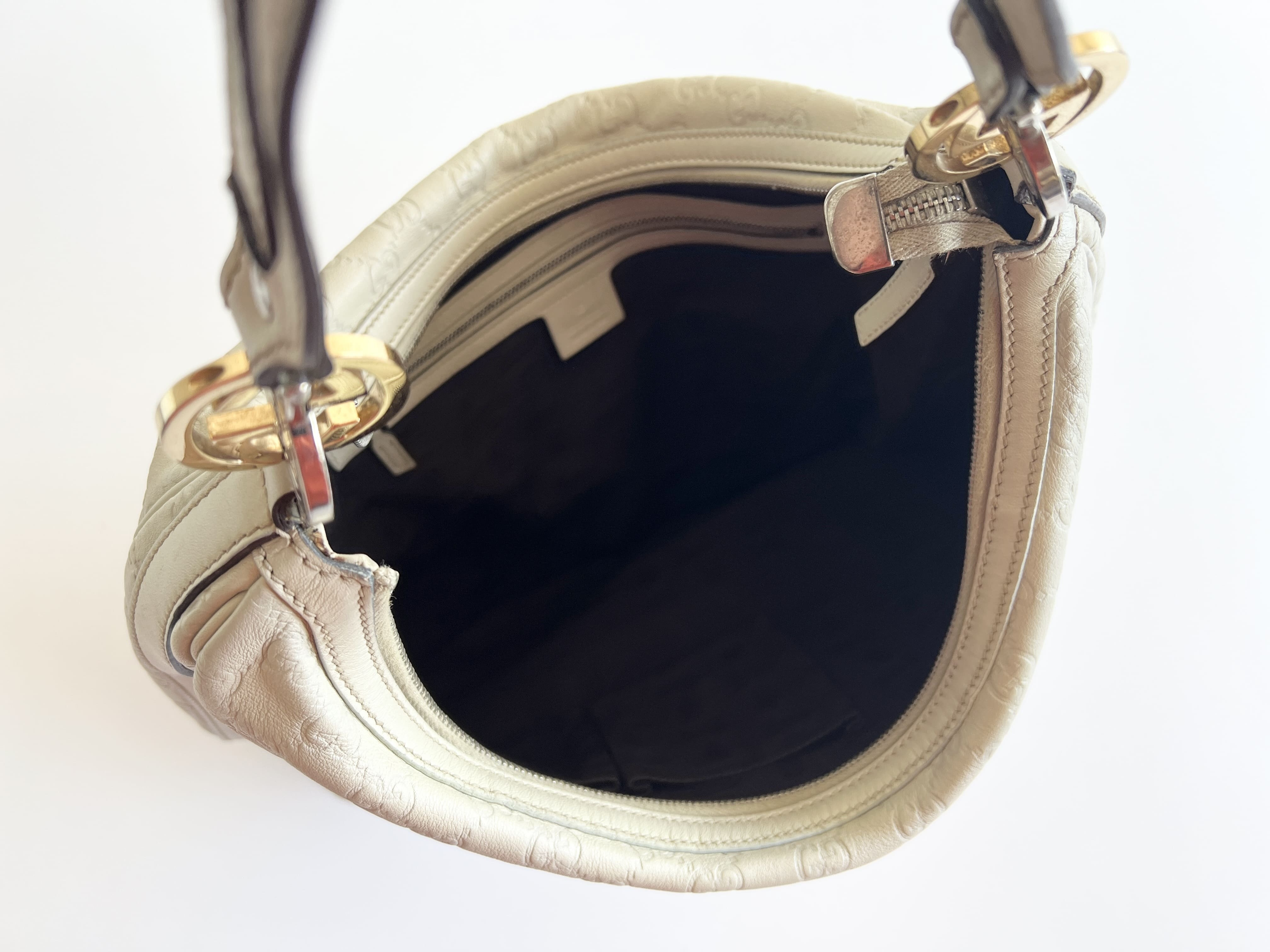 Guccissima Twins GG Logo Leather Hobo One-Shoulder Bag — view 4