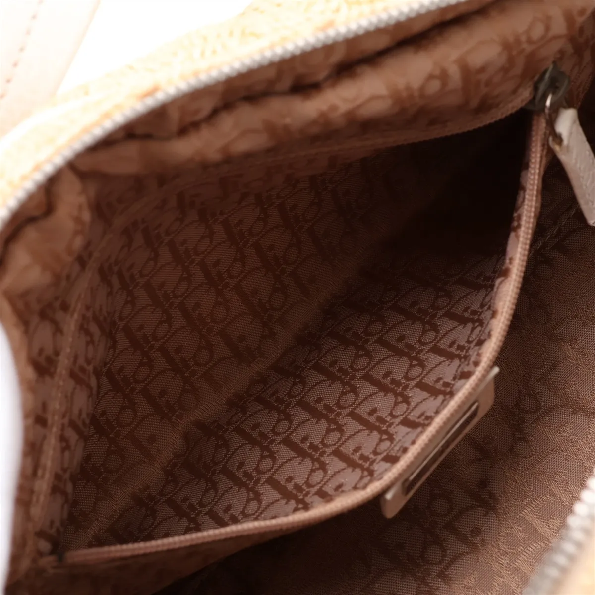 raffia and leather handbag, beige and white. — view 8