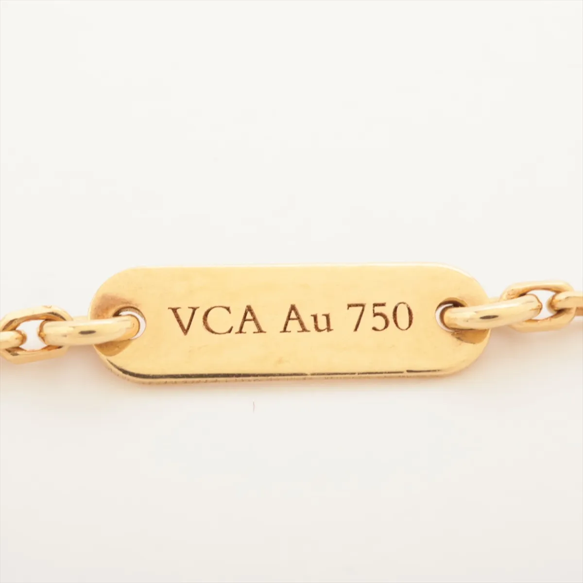 Vintage Alhambra Shell Necklace 750 (Yellow Gold) 5.1g JE206955 Hallmark damaged, lobster clasp spring exposed, jump ring bent on the clasp side, — view 4