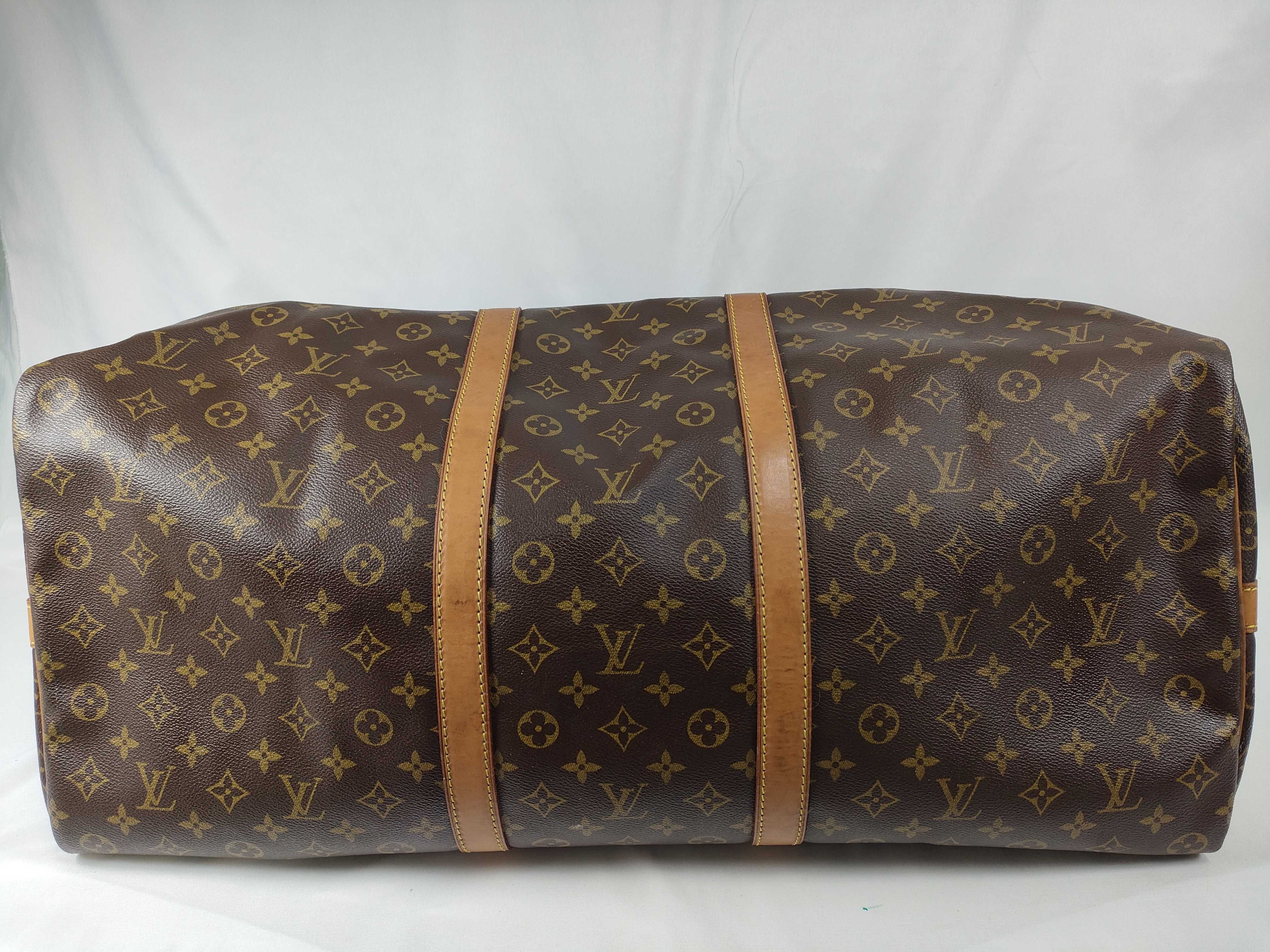 Monogram Keepall Bandoulière 60 M41412 VI0994 Brown Boston Bag — view 9