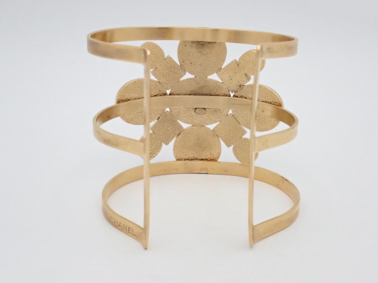 Bangle, weight approximately 116.0g, 07P hallmark, metal, faux pearl, GP (Gold Plated) — view 2