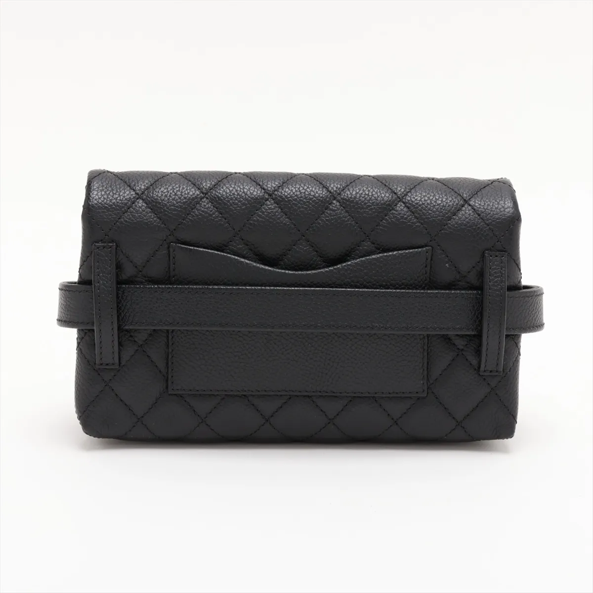 Matelassé 2.55 Caviar Skin Waist Pouch, Black with Silver Hardware, 25266912 (Serial Number in the 25s) — view 2