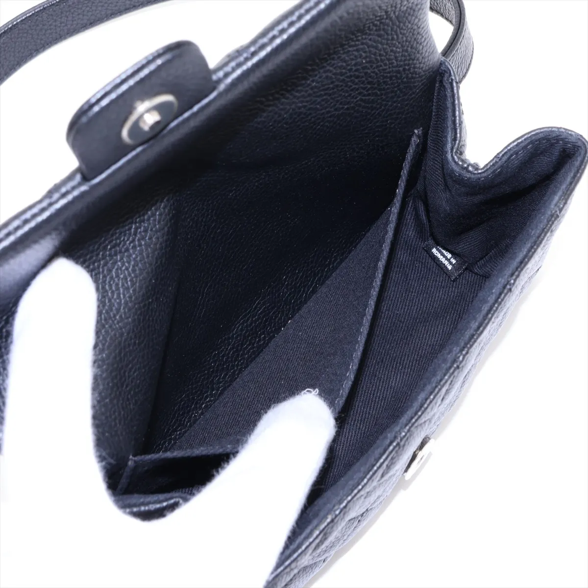 Matelassé 2.55 Caviar Skin Waist Pouch, Black with Silver Hardware, 25266912 (Serial Number in the 25s) — view 7