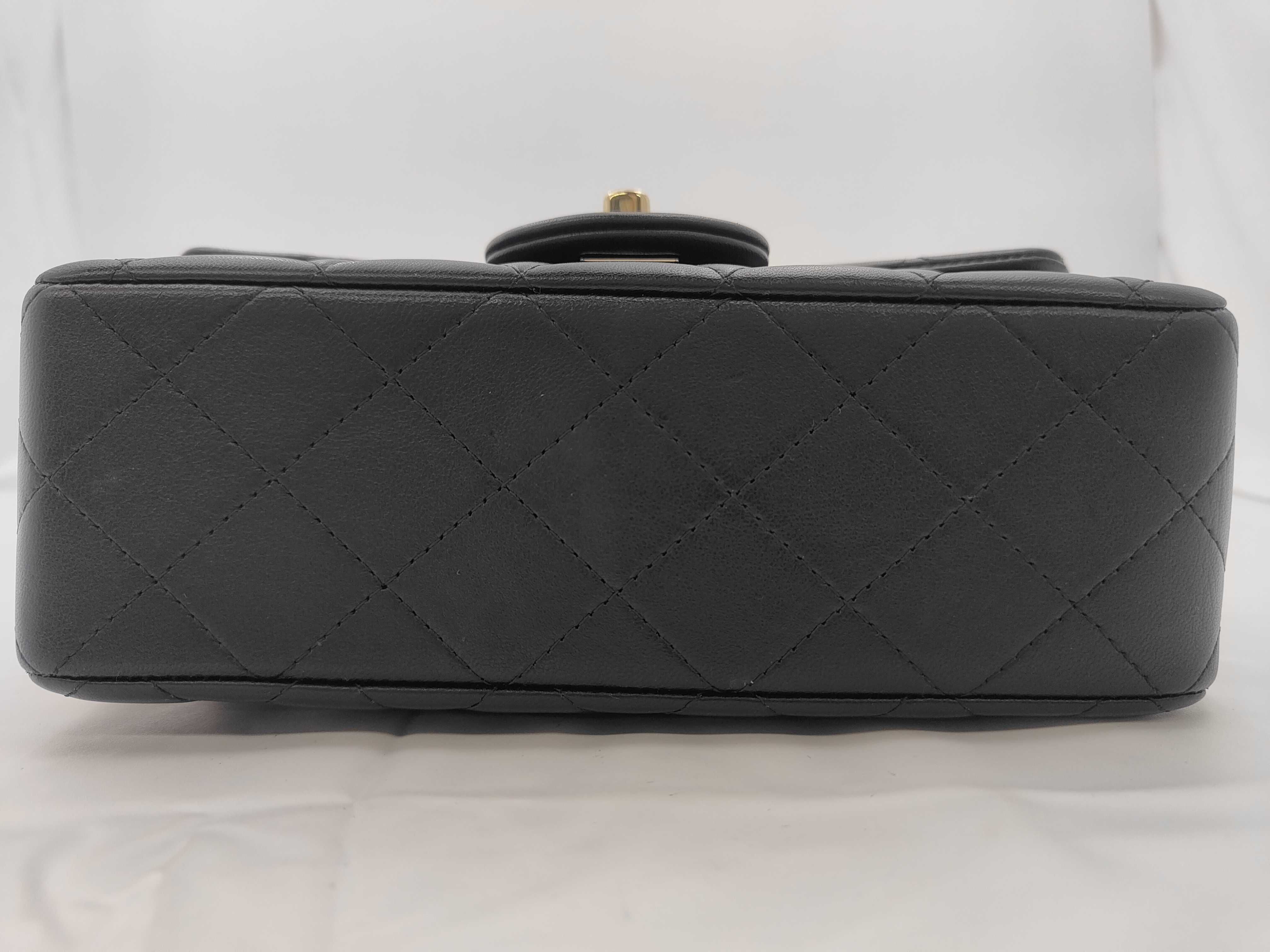 Top Handle Flap Bag, Lambskin, Black, Gold Hardware, Serial Plate, E107N3U7 AS2431, Handbag — view 7