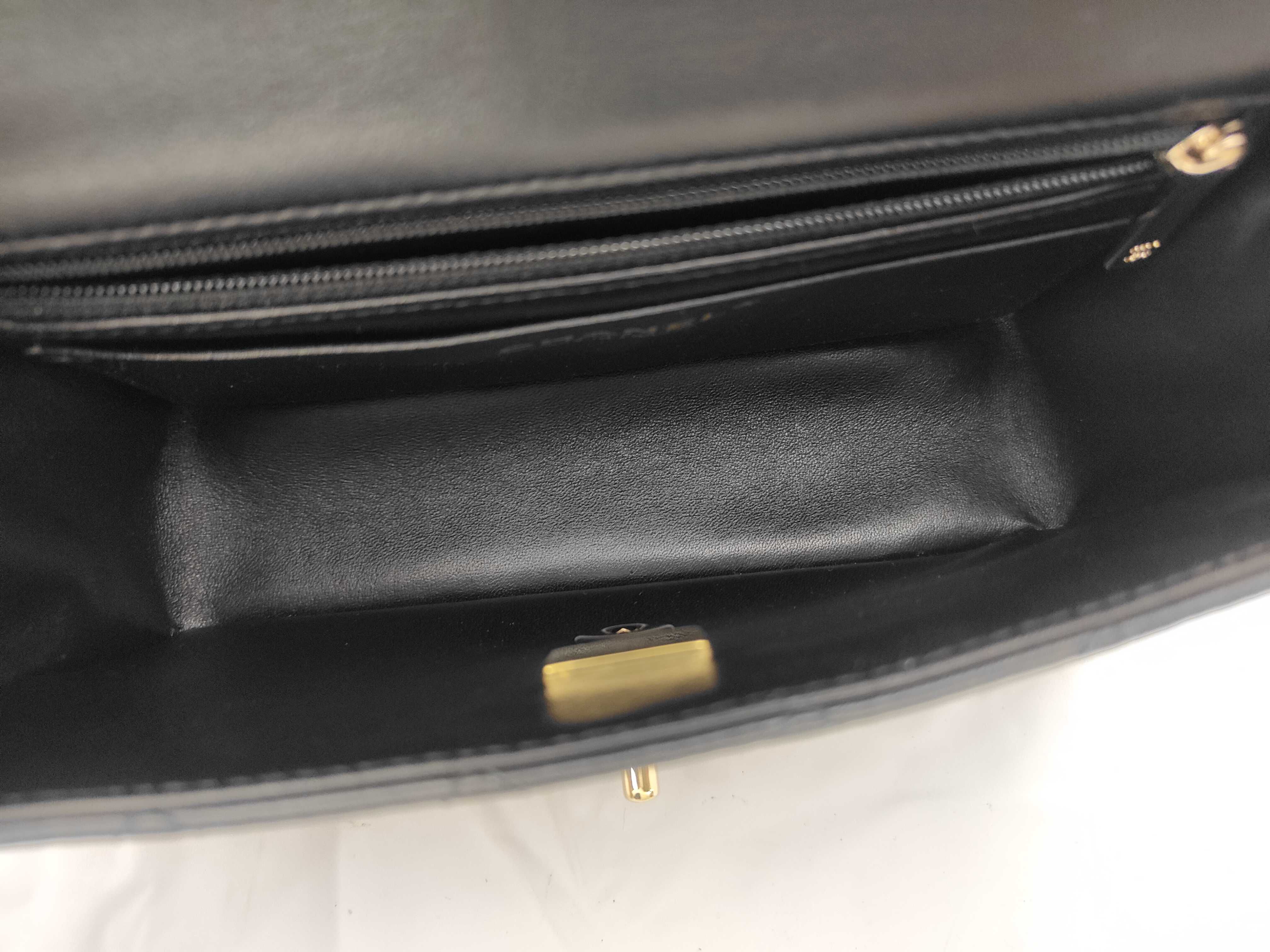 Top Handle Flap Bag, Lambskin, Black, Gold Hardware, Serial Plate, E107N3U7 AS2431, Handbag — view 8