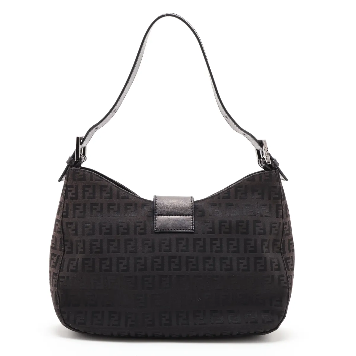 Zucchino Canvas x Leather Shoulder Bag, Brown — view 2