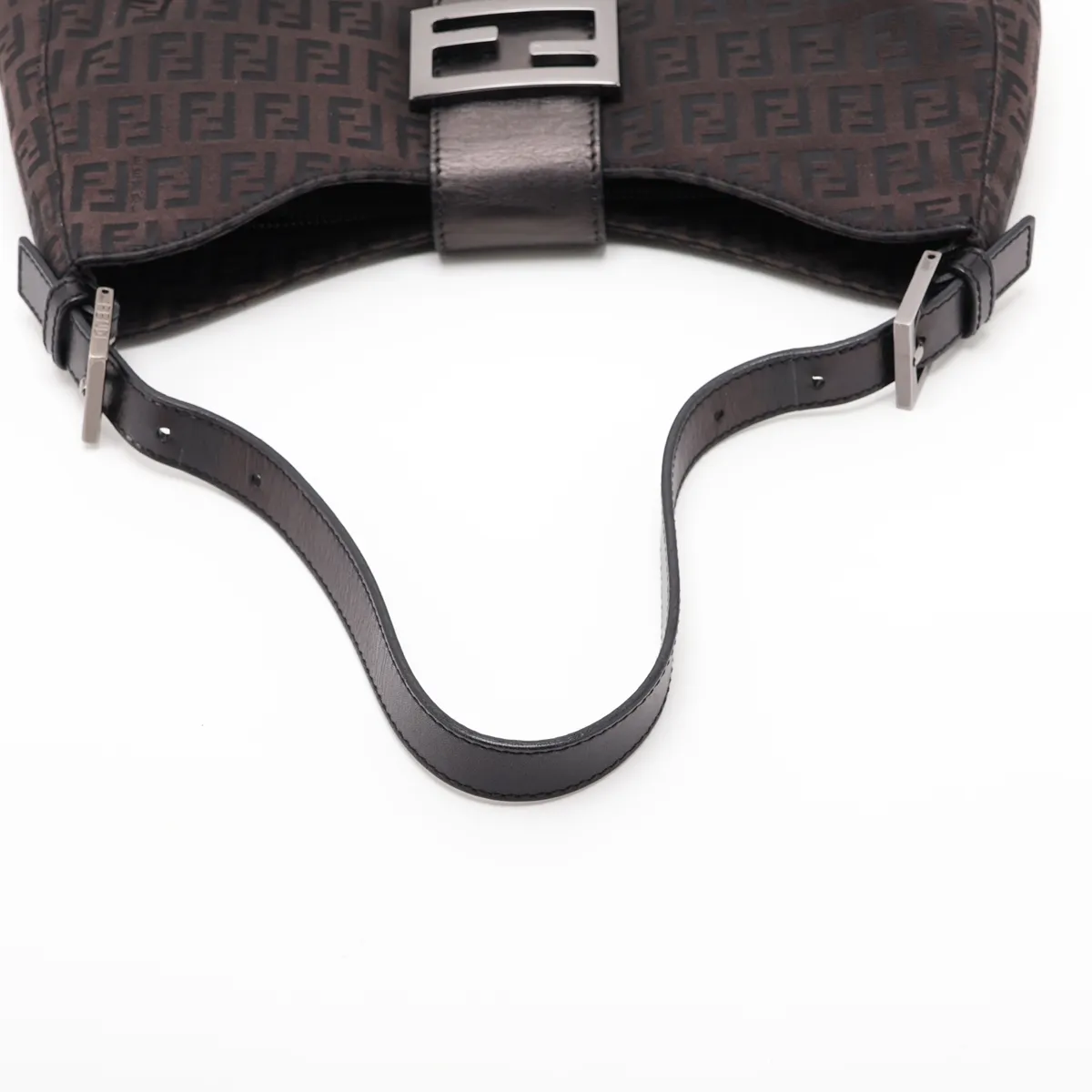 Zucchino Canvas x Leather Shoulder Bag, Brown — view 5