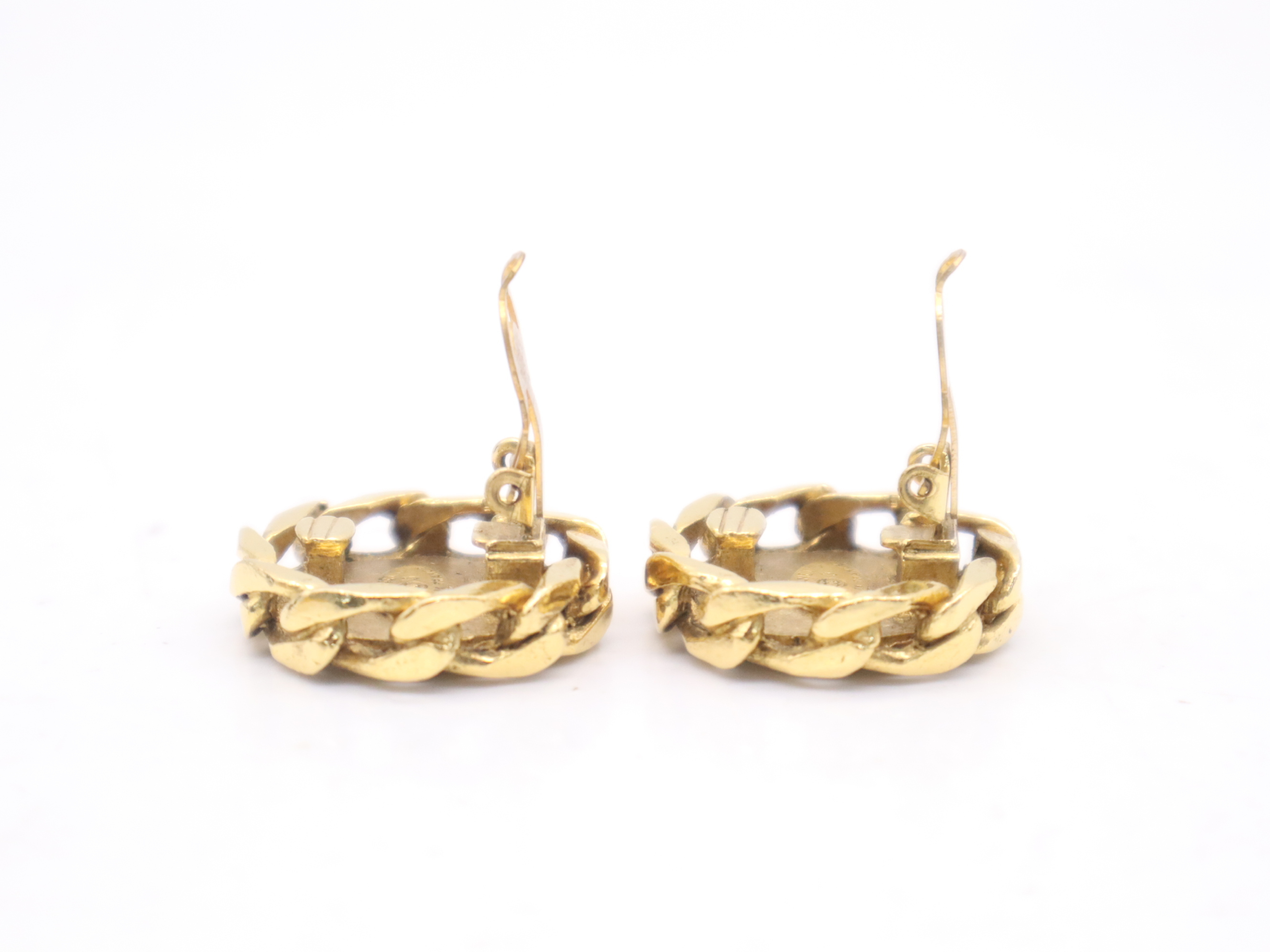 GP Coco Mark Rhinestone Earrings, Gold, with Box — view 3