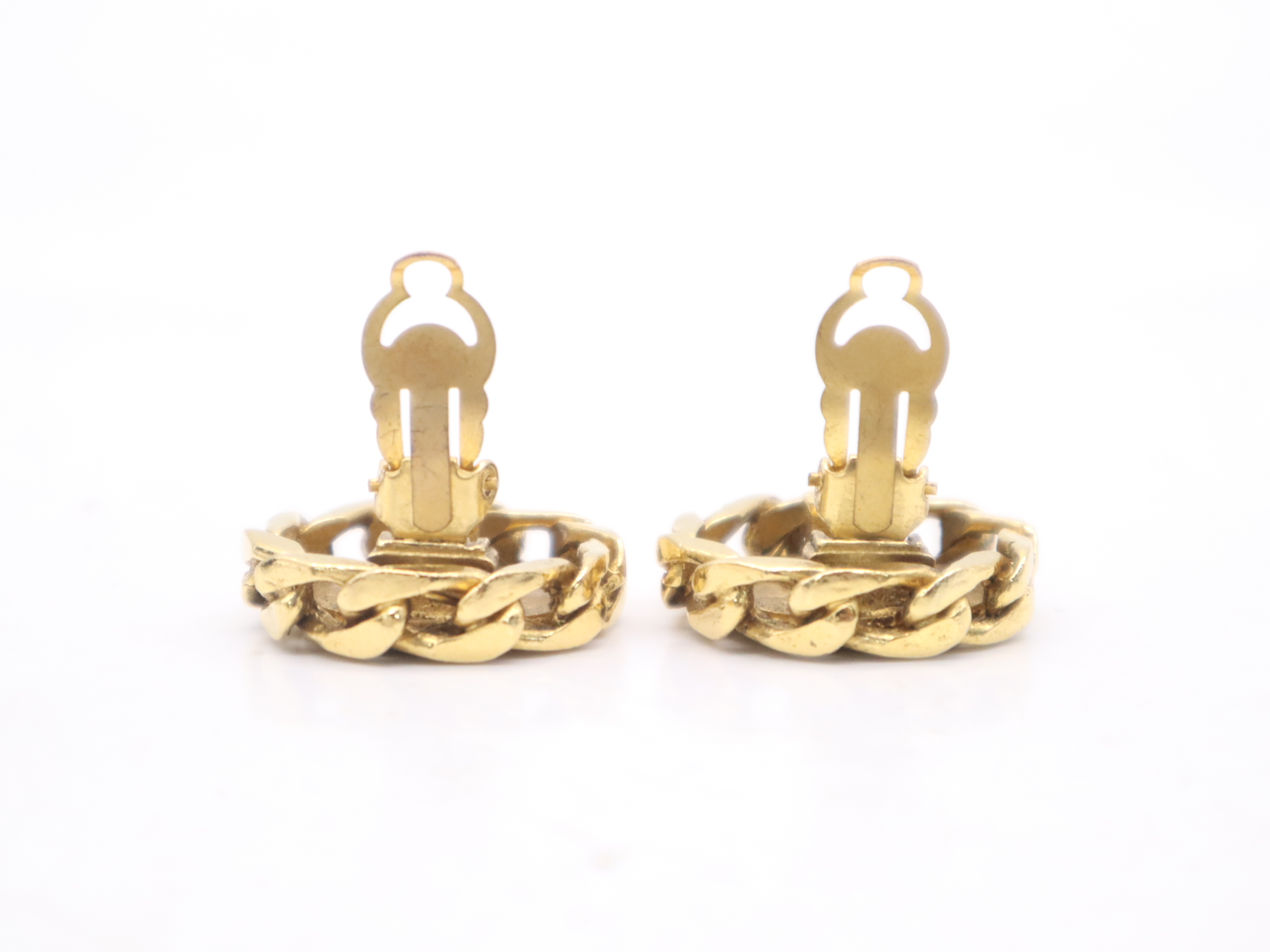 GP Coco Mark Rhinestone Earrings, Gold, with Box — view 4