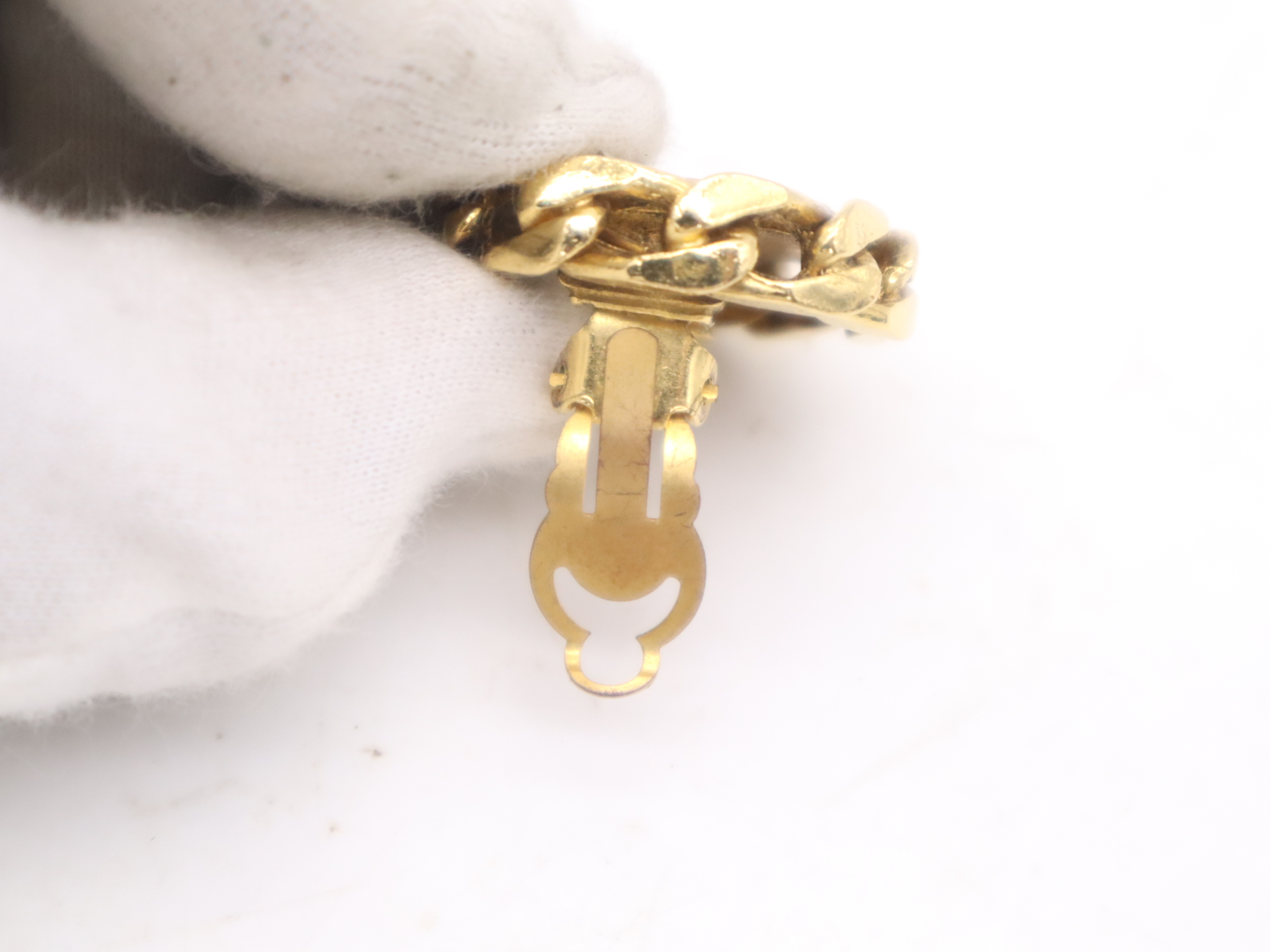 GP Coco Mark Rhinestone Earrings, Gold, with Box — view 7