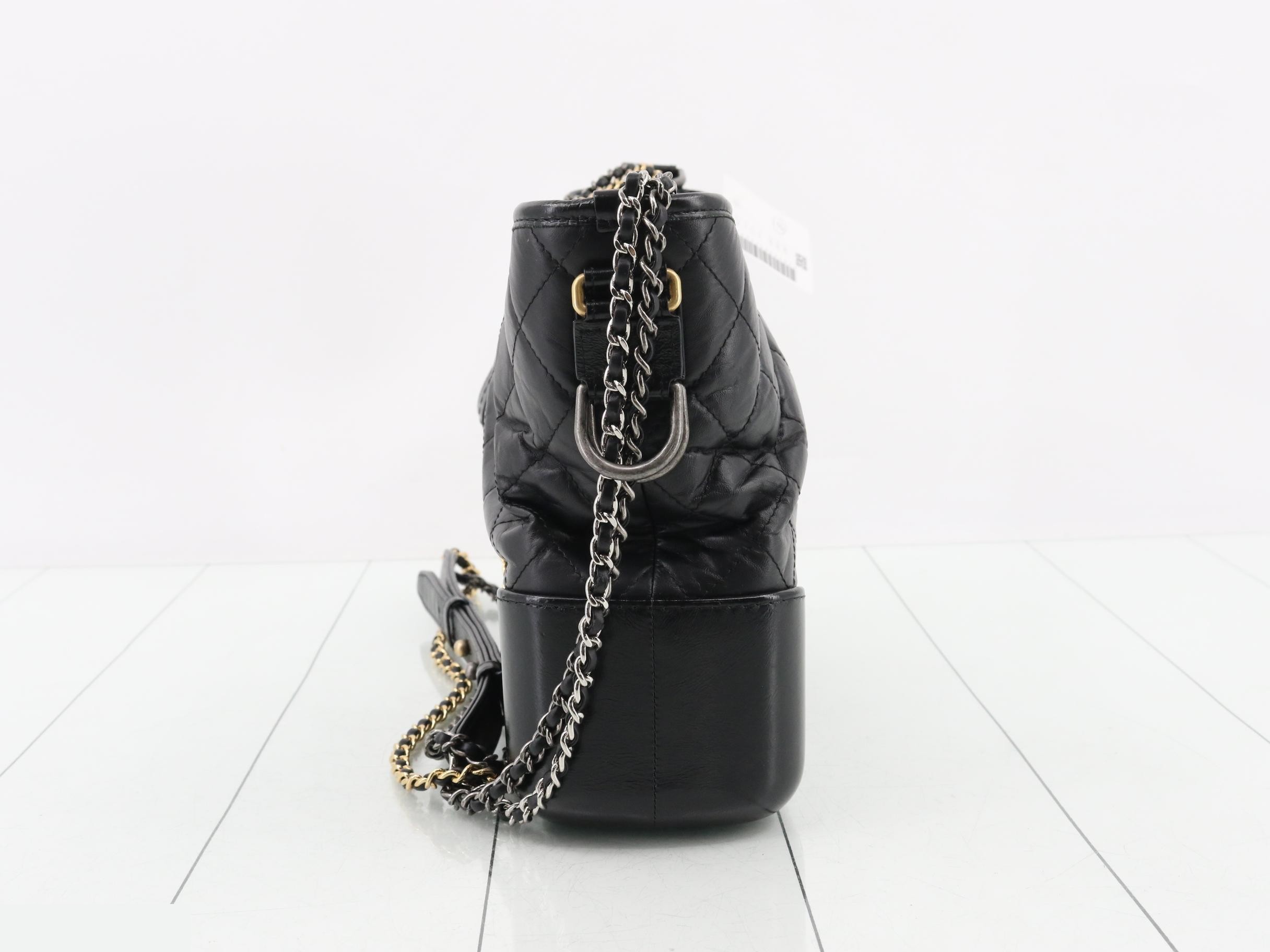 Gabrielle de Chanel Leather Chain Shoulder Bag, Black — view 3