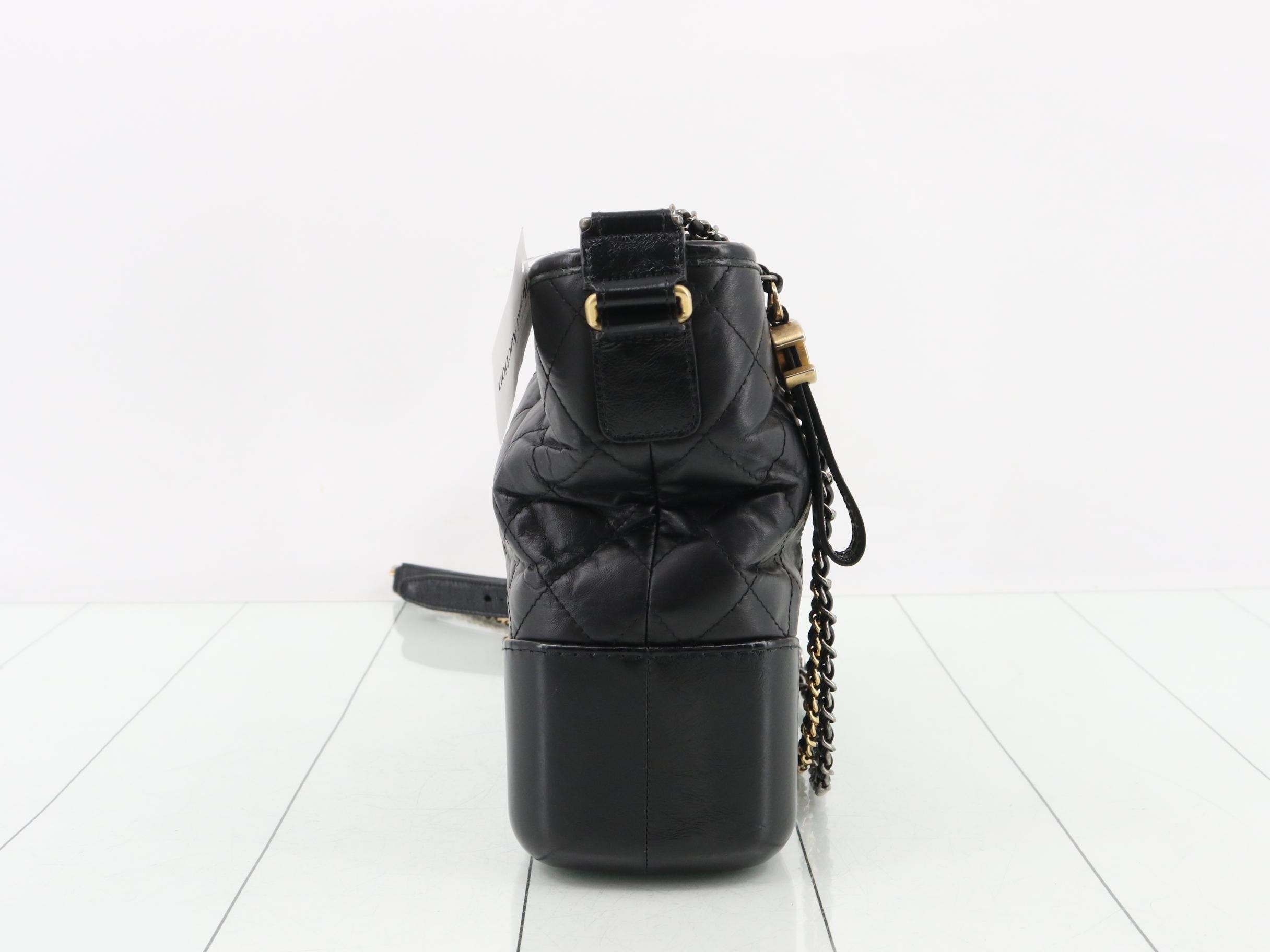 Gabrielle de Chanel Leather Chain Shoulder Bag, Black — view 4
